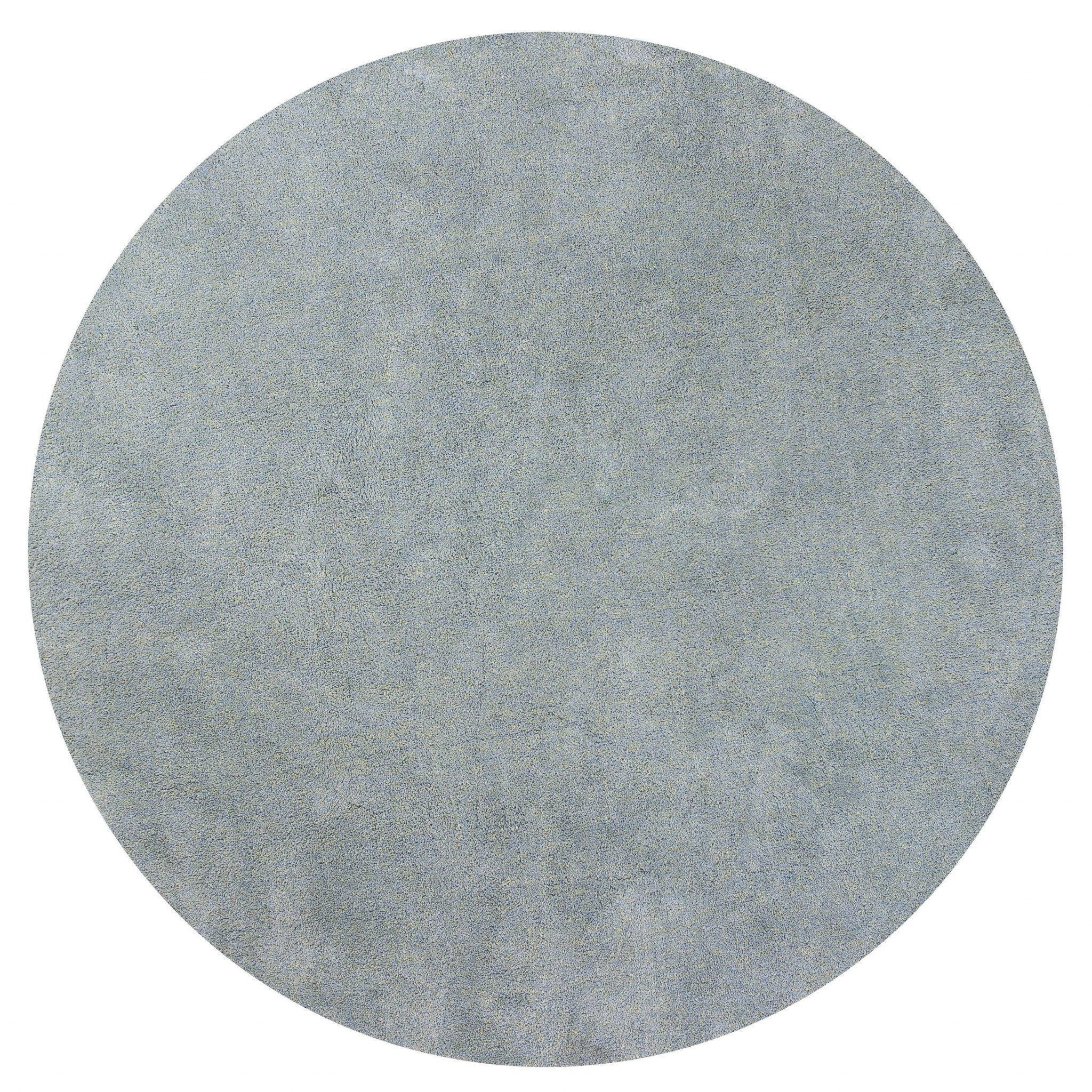 8-inch round polyester blue heather area rug with a soft texture and contemporary design, perfect for enhancing home decor.