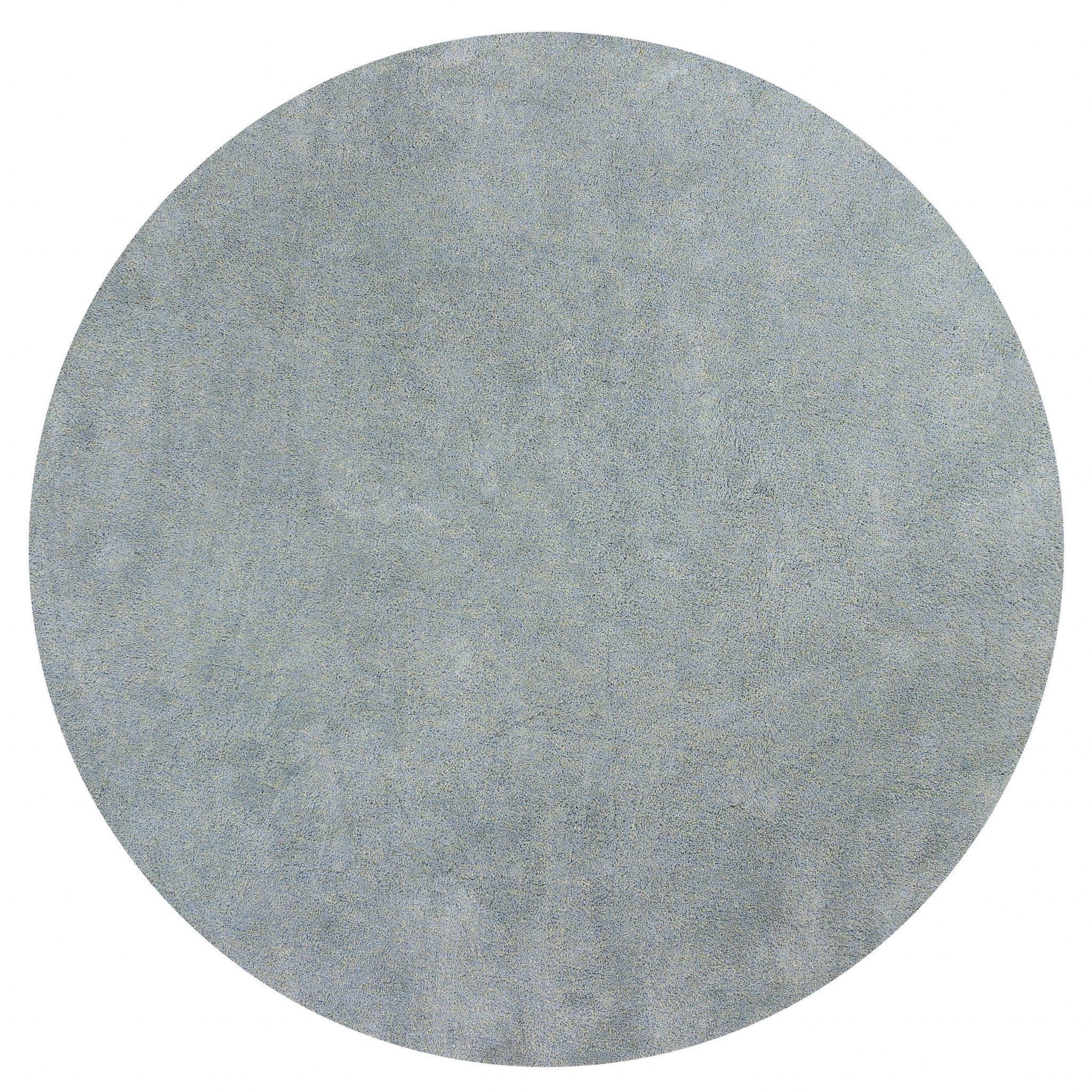 8-inch round polyester blue heather area rug with a soft texture and contemporary design, perfect for enhancing home decor.