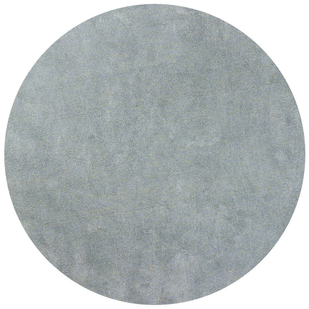 8-inch round polyester blue heather area rug with a soft texture and contemporary design, perfect for enhancing home decor.