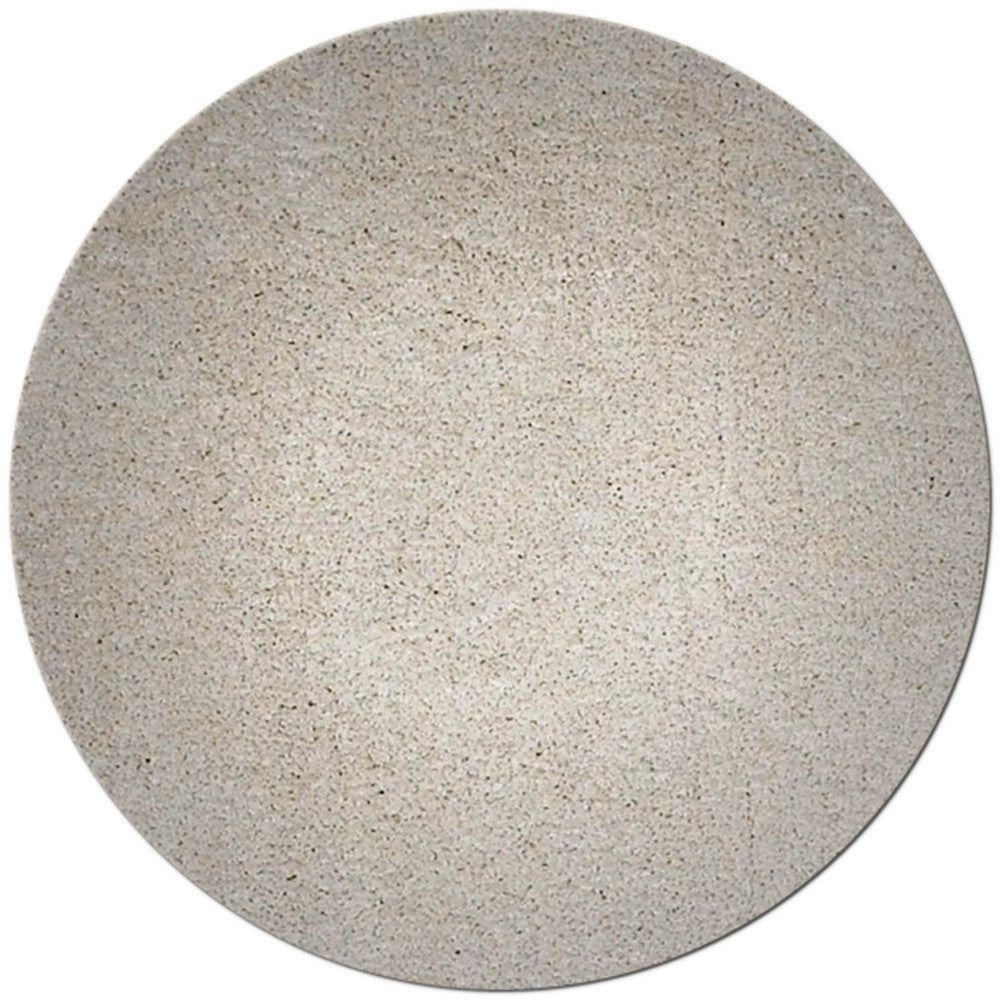 8-inch round ivory area rug made of high-grade polyester, featuring a soft texture and contemporary design, perfect for enhancing home decor.