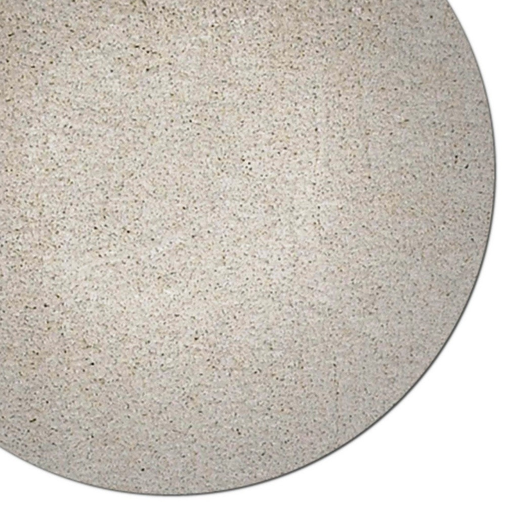 8-inch round ivory area rug made of high-grade polyester, featuring a soft texture and contemporary design, perfect for enhancing home decor.