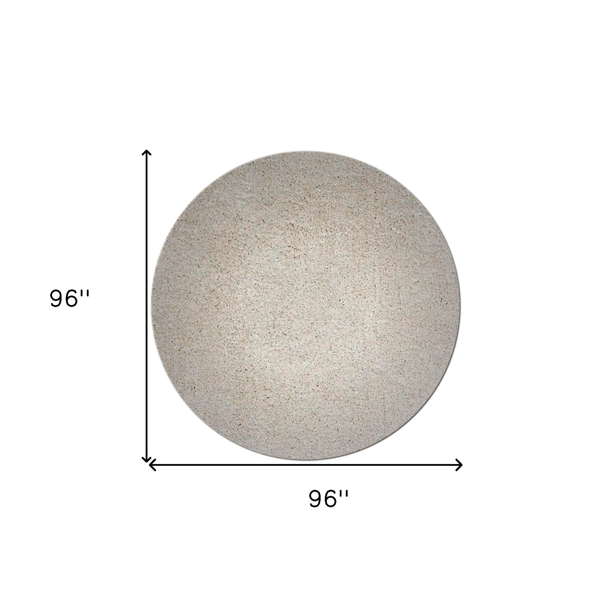 8-inch round ivory area rug made of high-grade polyester, featuring a soft texture and contemporary design, perfect for enhancing home decor.