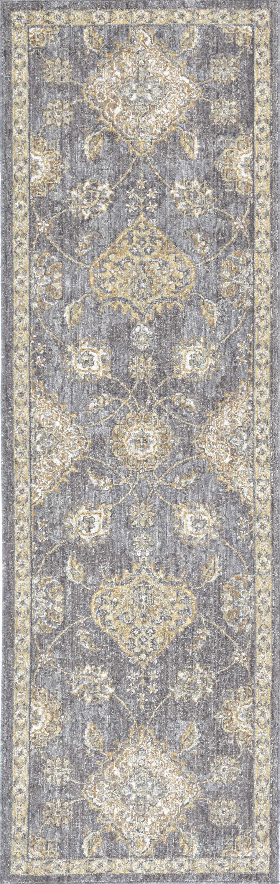 8-inch sage green machine woven vintage traditional indoor runner rug displayed in a stylish living room setting.