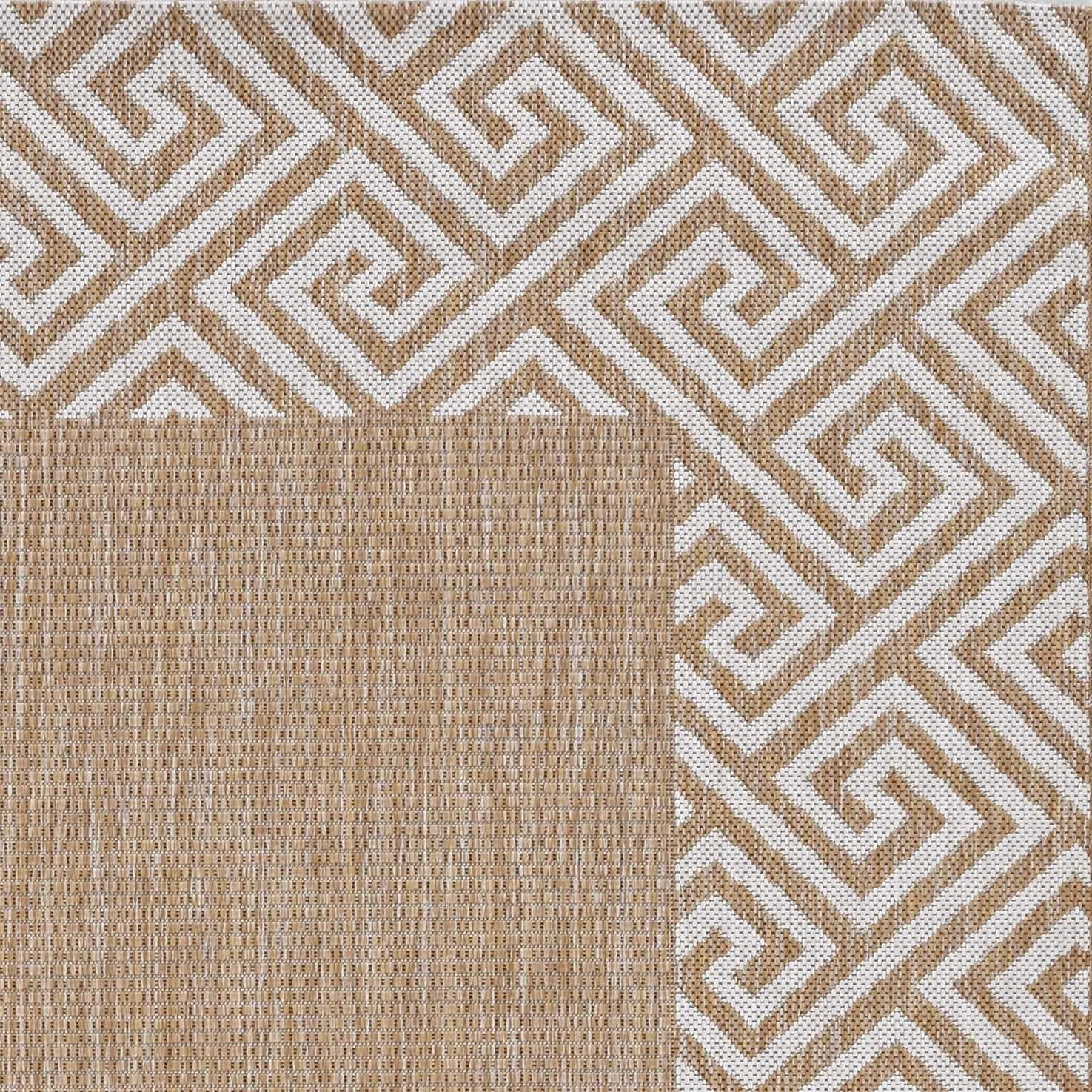 8x11 inches natural geometric maze pattern indoor area rug showcasing intricate design and vibrant colors, perfect for enhancing home decor.