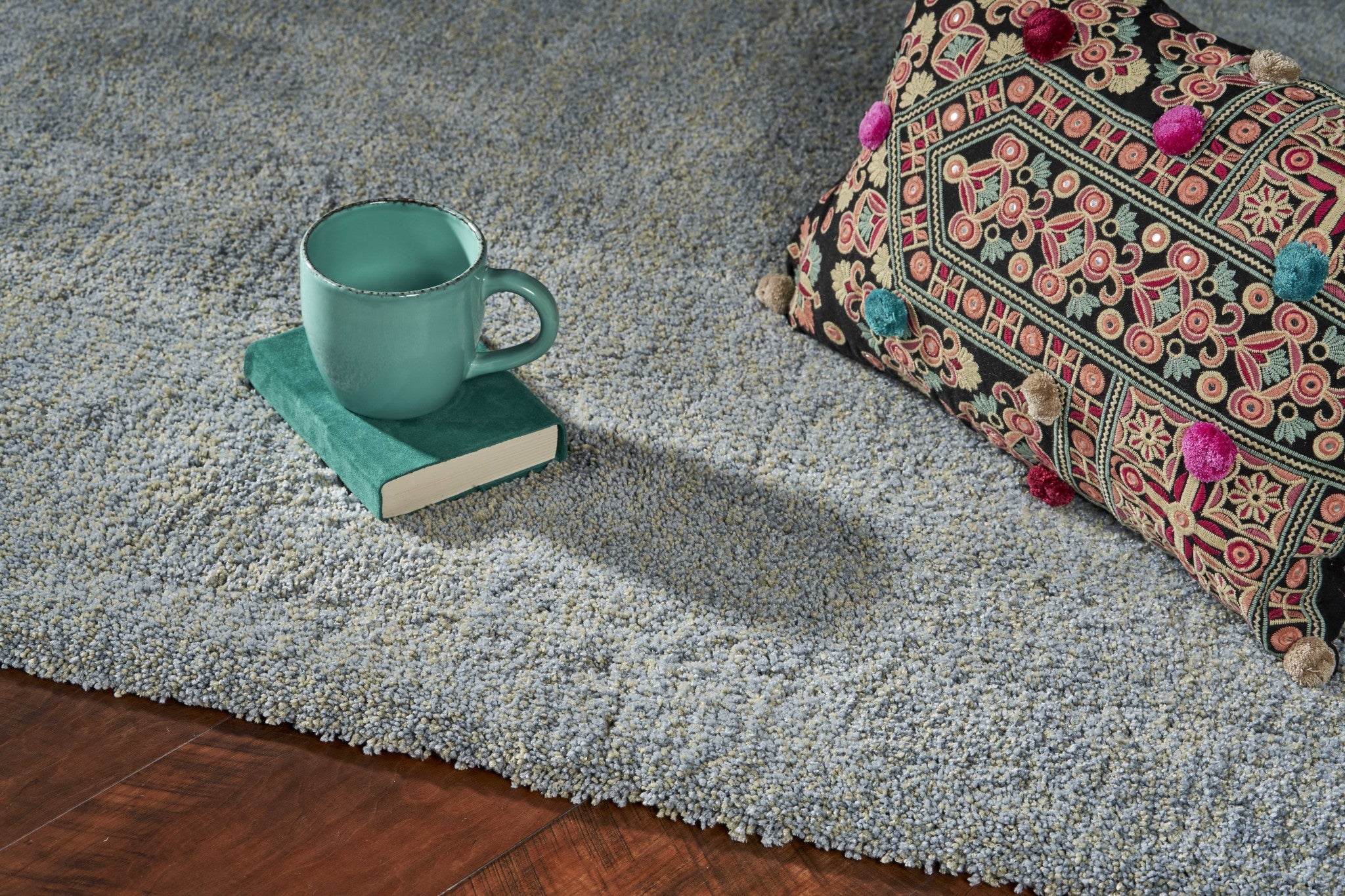 8x10 Blue Heather Indoor Shag Rug showcasing a soft, luxurious texture and contemporary design, perfect for enhancing home decor.