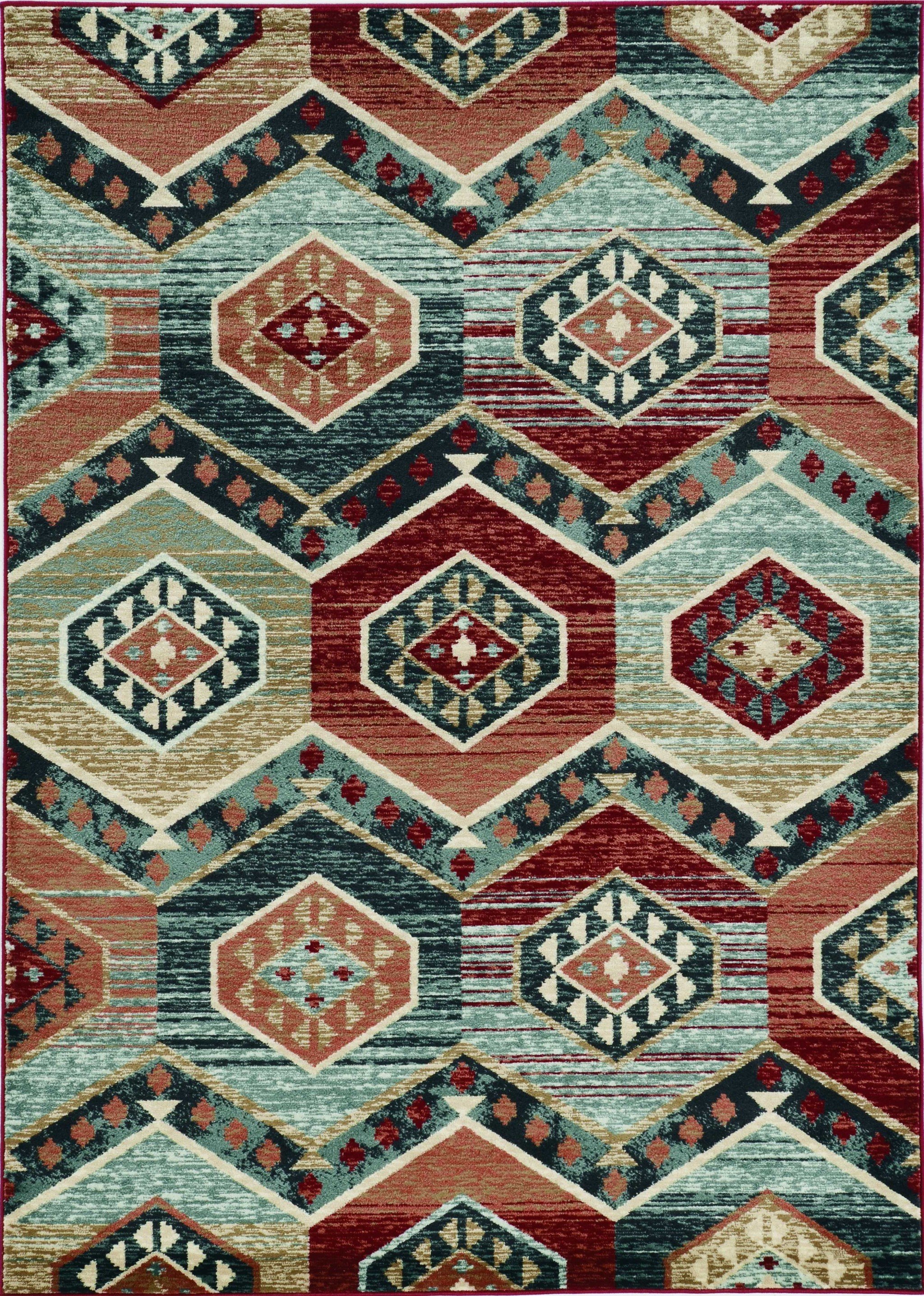 8x10 red machine woven honeycomb lodge indoor area rug, showcasing a vibrant red color and unique honeycomb pattern, perfect for cozy living spaces.