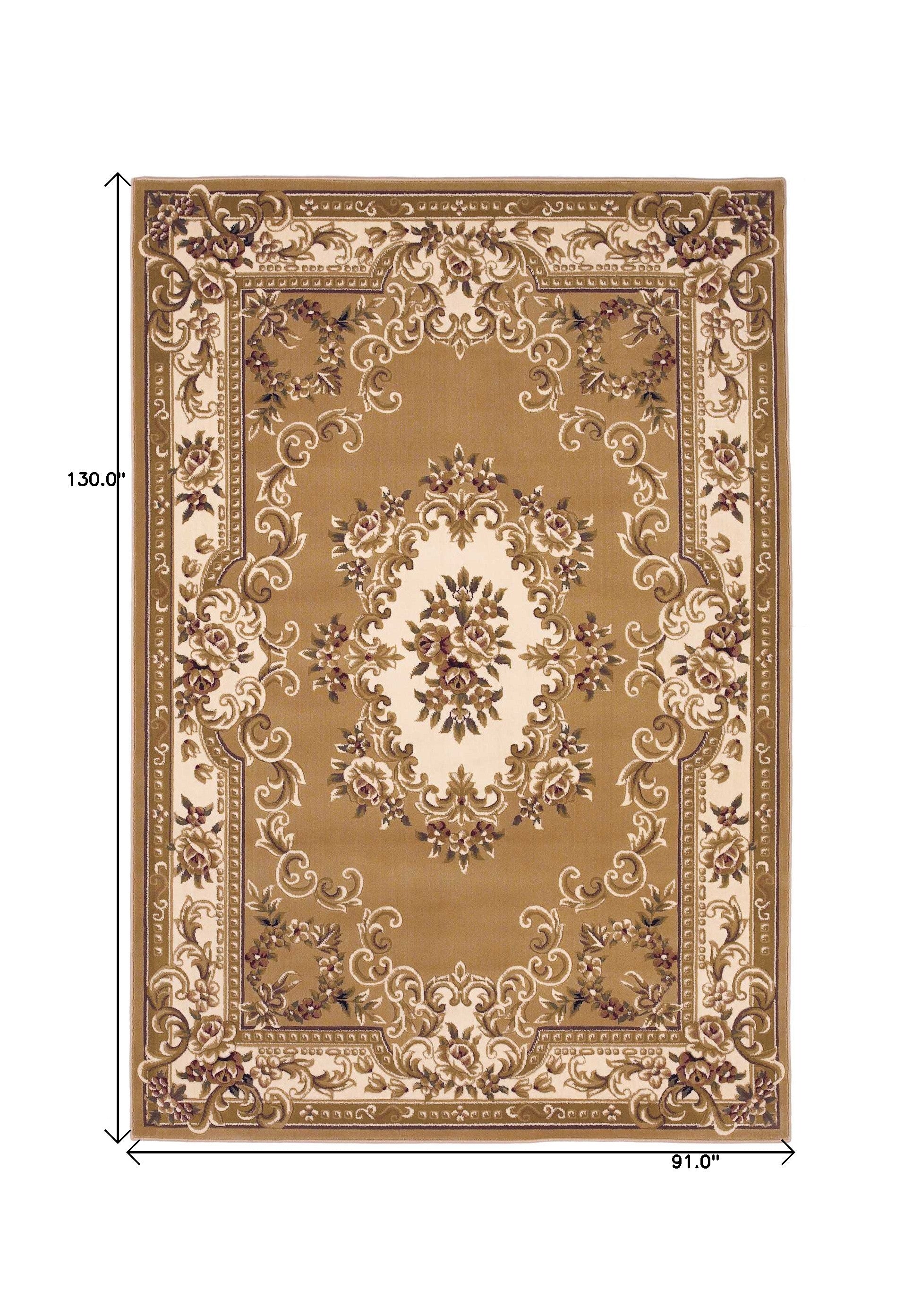 A beautiful 8x11 beige ivory machine woven hand carved floral rug, showcasing intricate floral patterns and a soft texture, perfect for home decor.