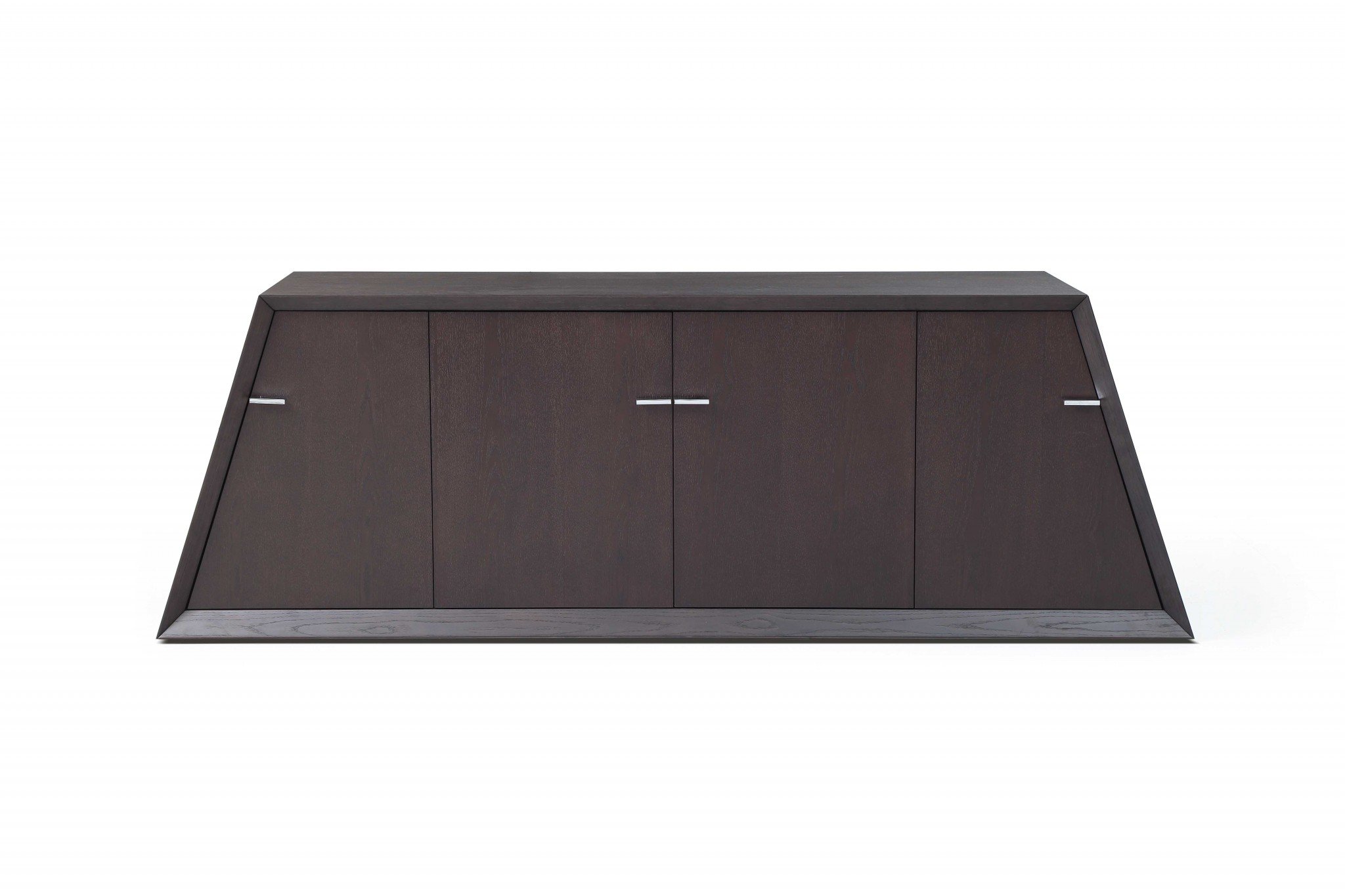 A stylish 90" X 21" X 30" Oak Stainless Steel Buffet showcasing contemporary design and high-quality materials.