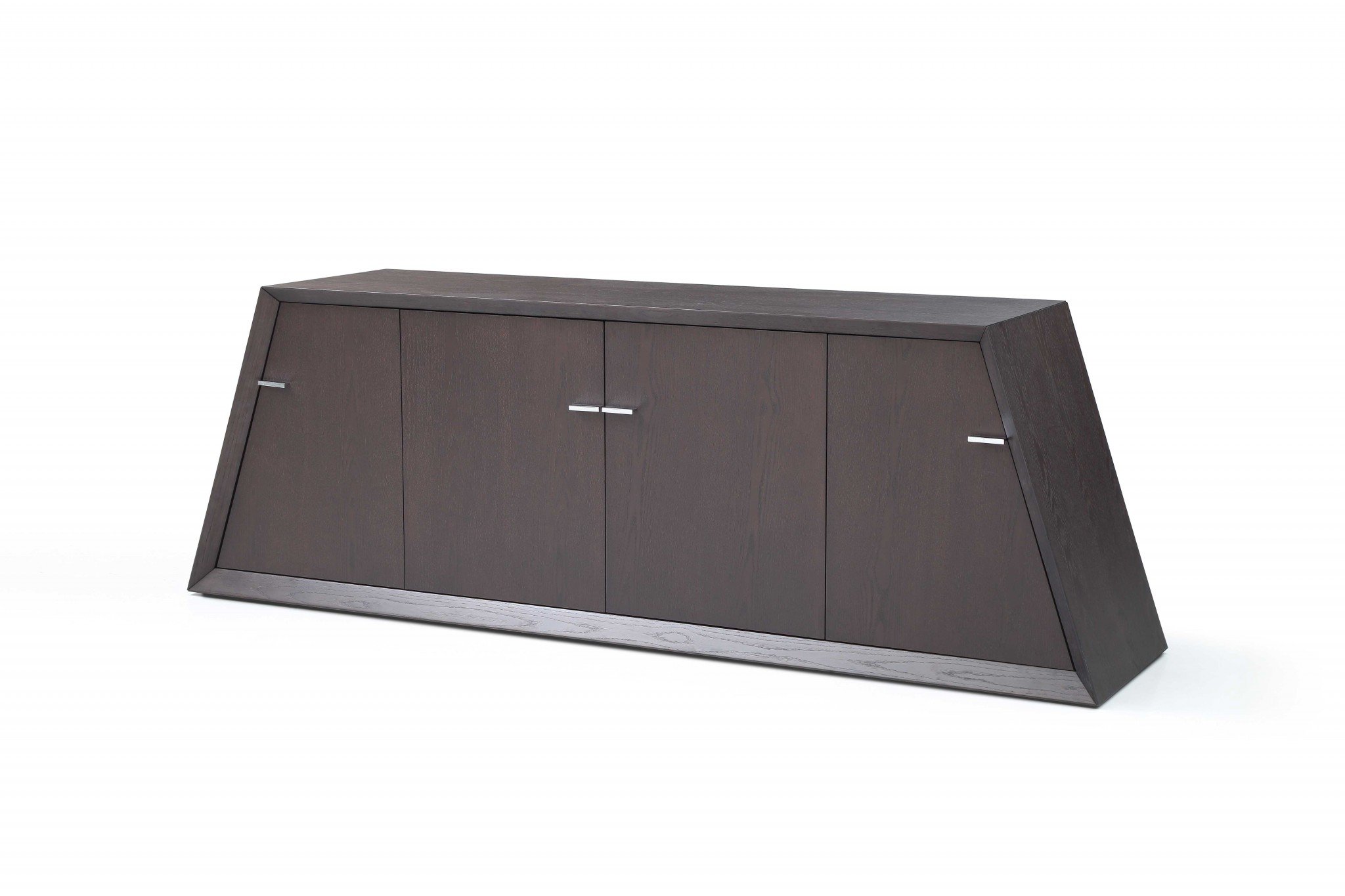 A stylish 90" X 21" X 30" Oak Stainless Steel Buffet showcasing contemporary design and high-quality materials.