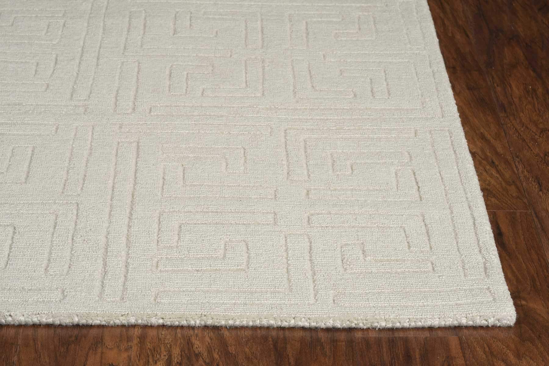 A large 91" x 130" beige polypropylene rug featuring vintage patterns, perfect for enhancing home decor.