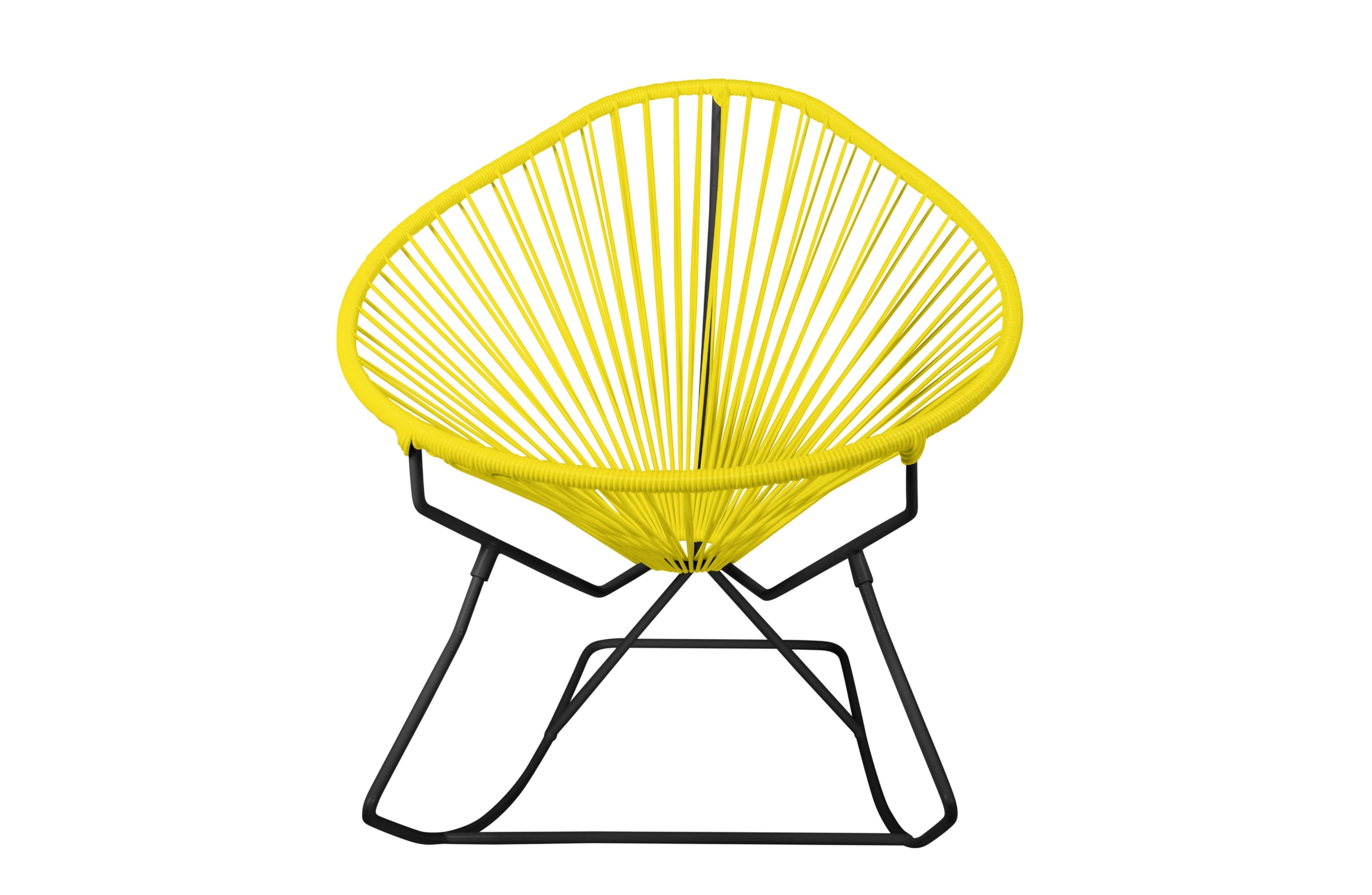 Acapulco Rocking Chair in vibrant colors with a stylish design, showcasing its unique pear-shaped profile and durable frame.