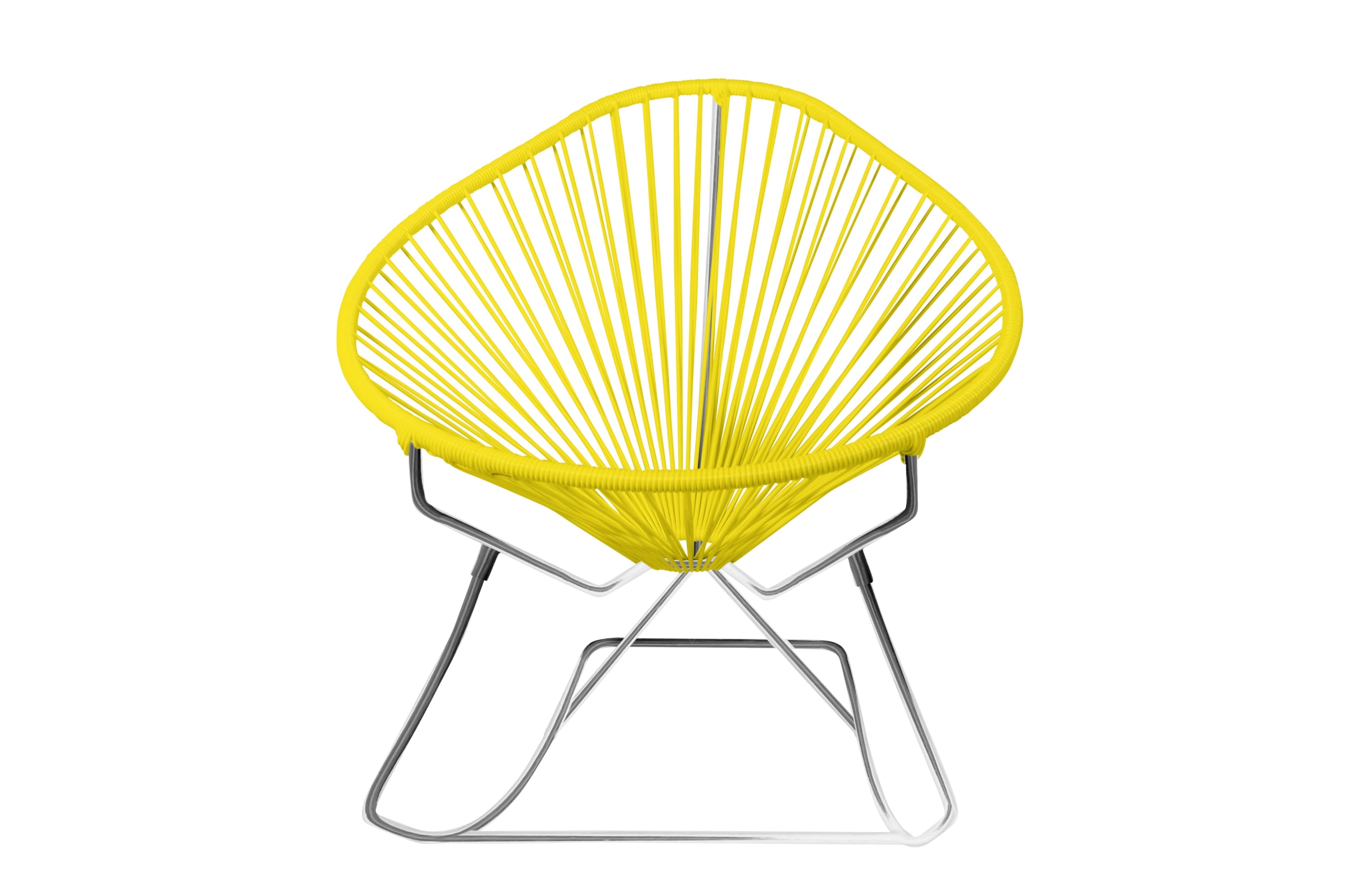 Acapulco Rocking Chair in vibrant colors with a stylish design, showcasing its unique pear-shaped profile and durable frame.