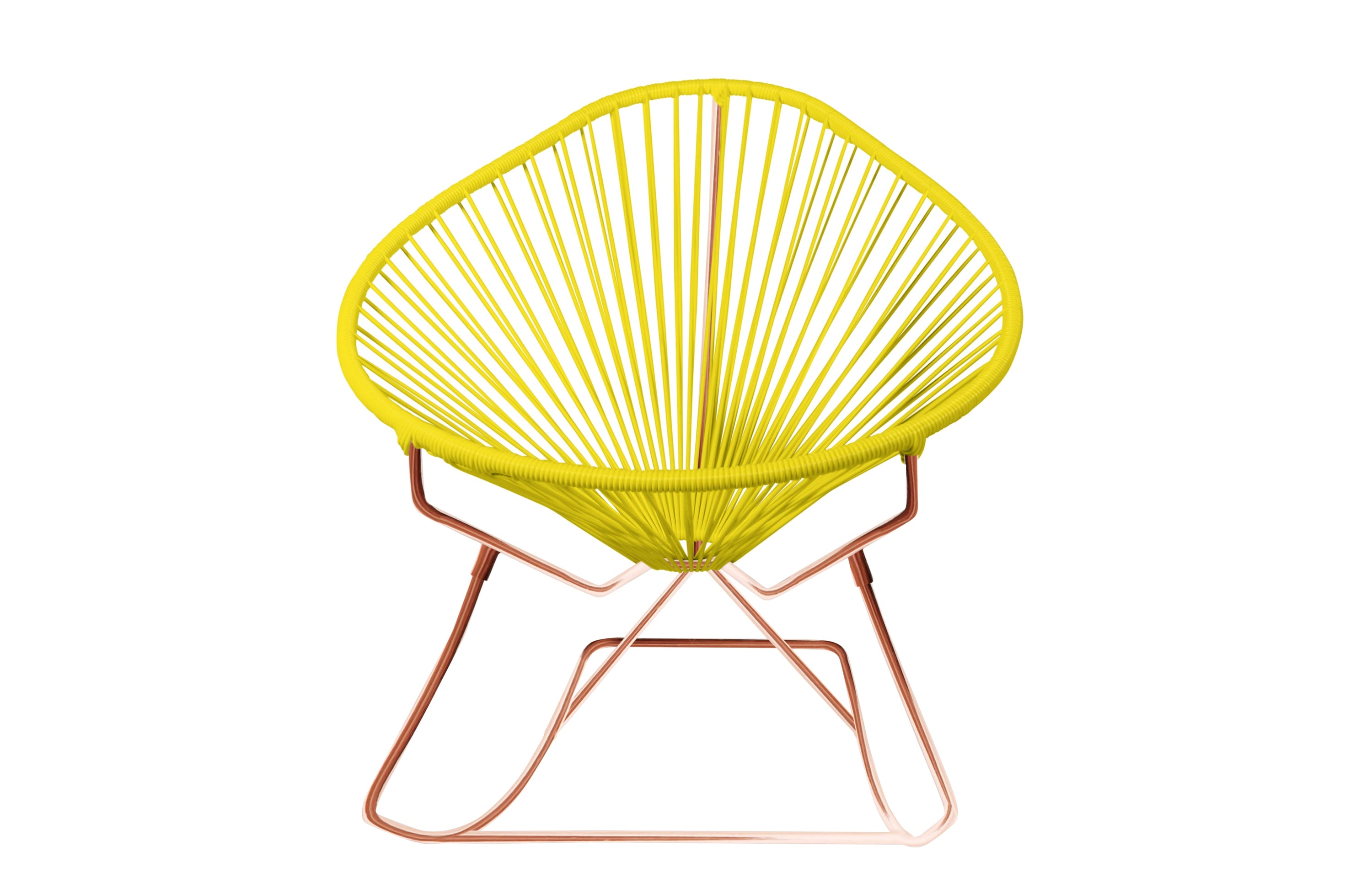 Acapulco Rocking Chair in vibrant colors with a stylish design, showcasing its unique pear-shaped profile and durable frame.