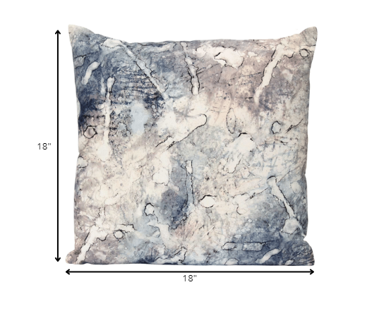 Acid Relief Watercolor Square Throw Pillow featuring abstract watercolor design in blue, gray, and blush colors, perfect for modern decor.