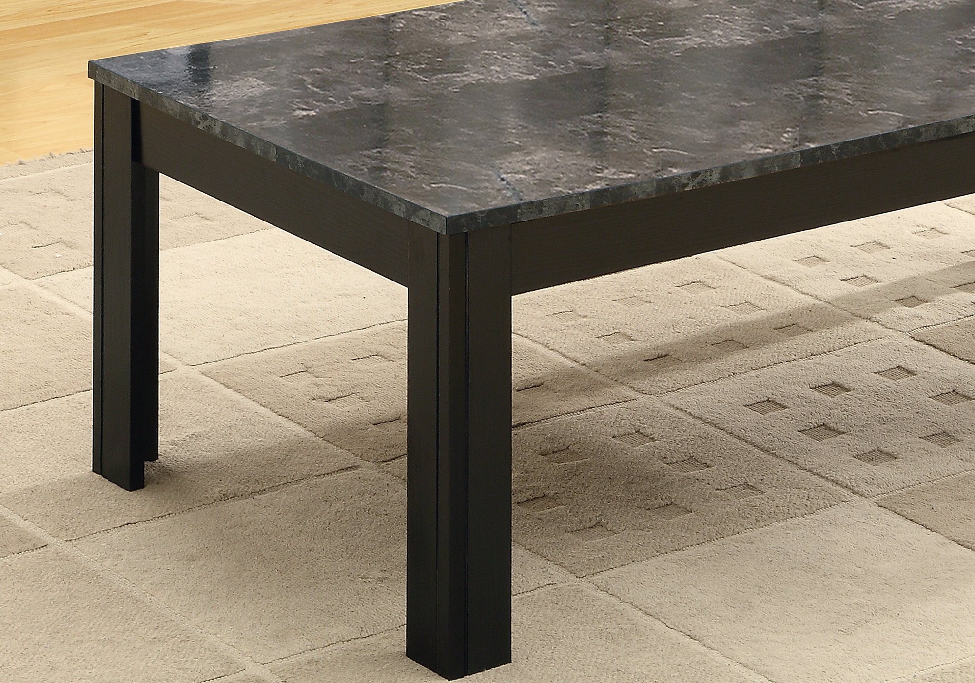 Black Grey Marble-Look Top Table Set featuring three stylish tables with a contemporary design, perfect for modern living spaces.