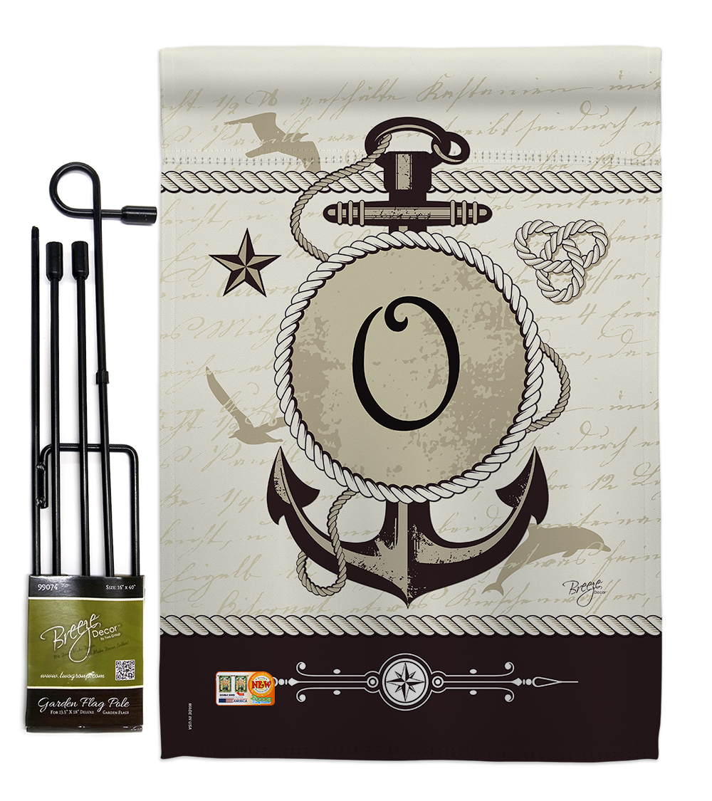 Nautical-themed garden flag set