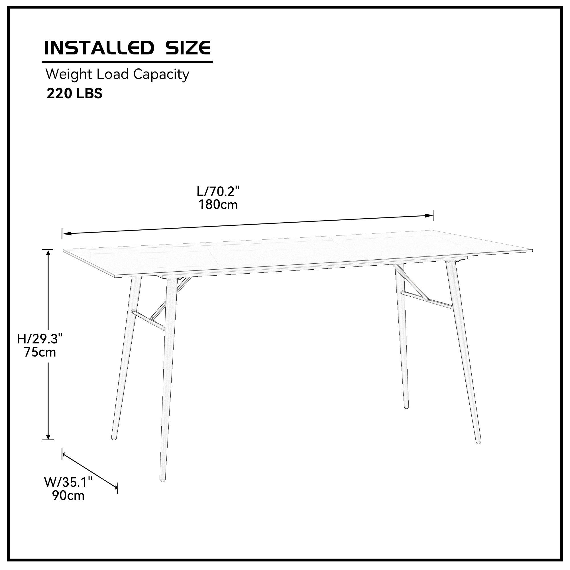 Elegant white porcelain dining table with metal legs, suitable for 4-8 persons, showcasing a modern design.