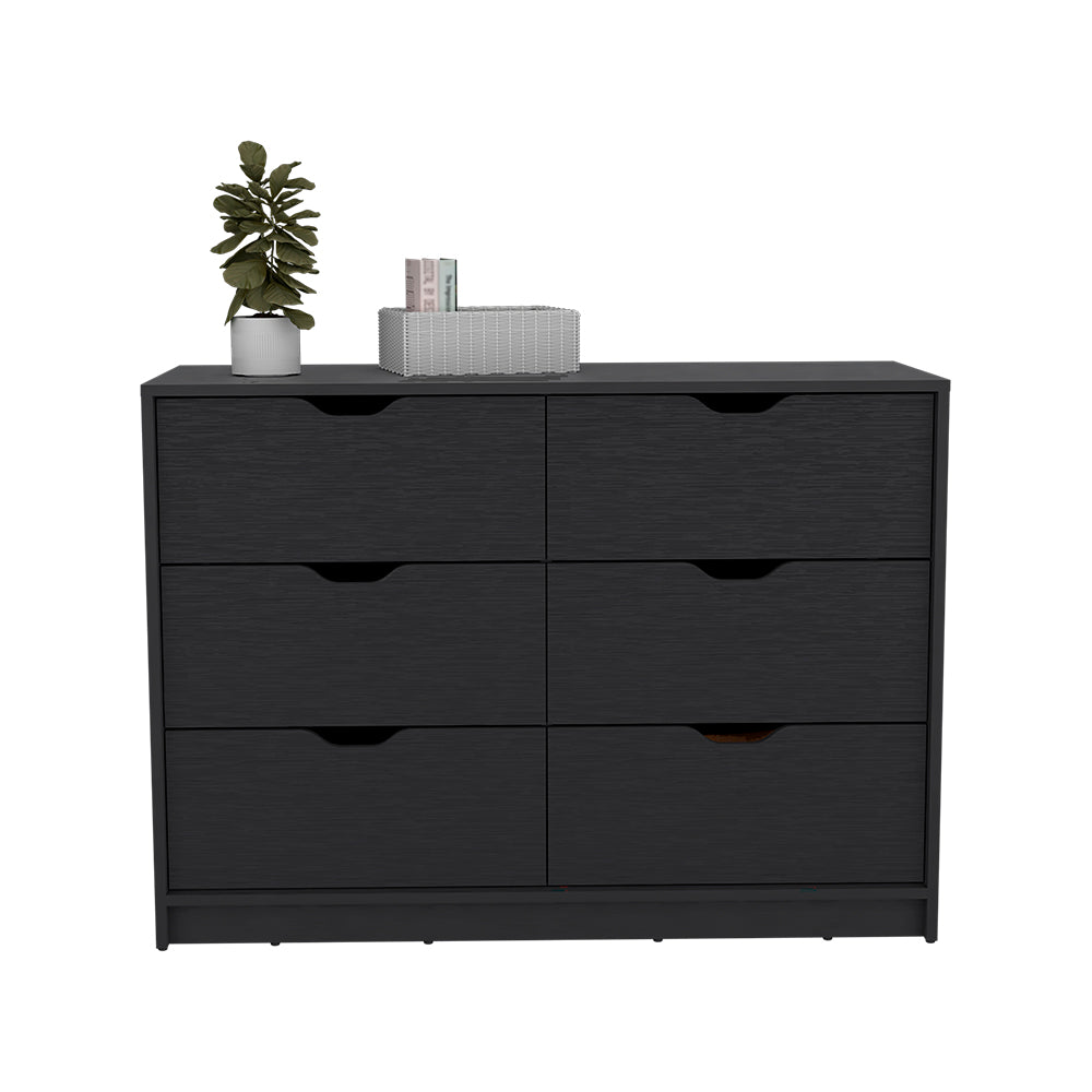 Elegant Dresser Curio with four drawers and black wengue finish, ideal for bedroom organization.