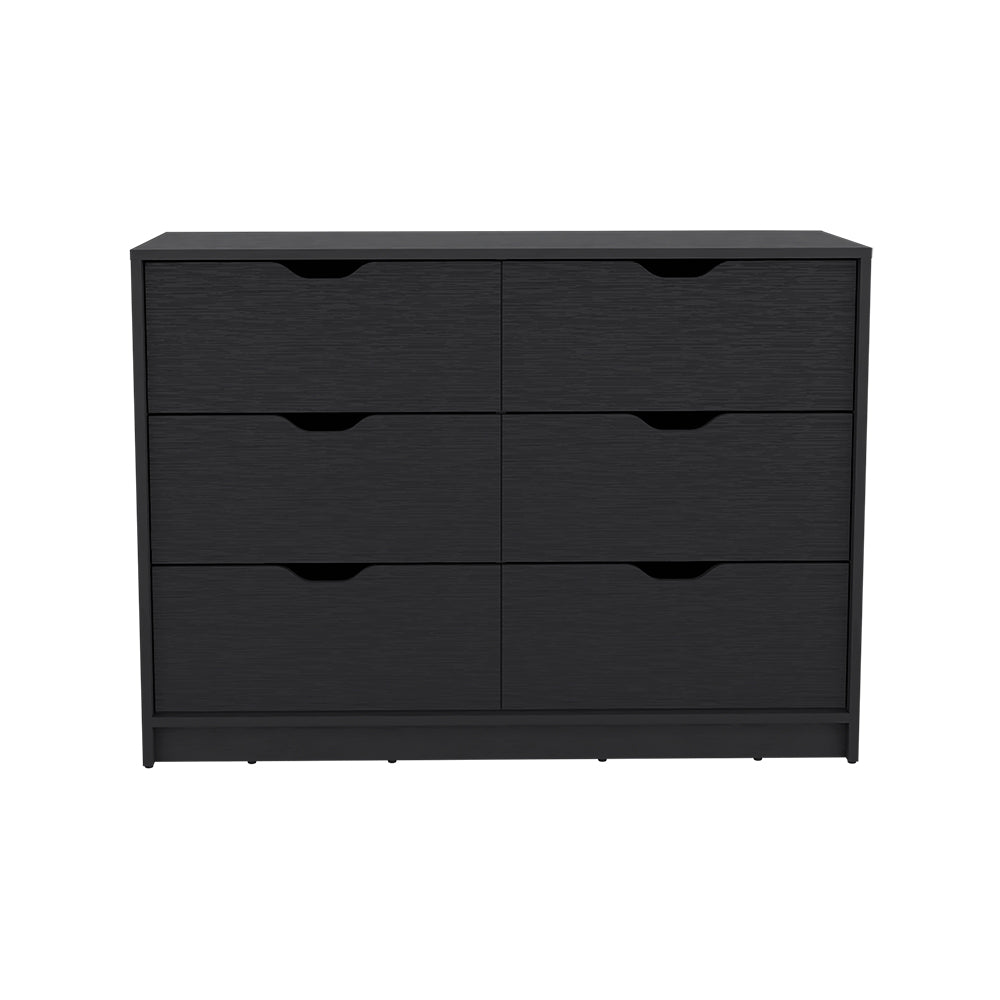 Elegant Dresser Curio with four drawers and black wengue finish, ideal for bedroom organization.