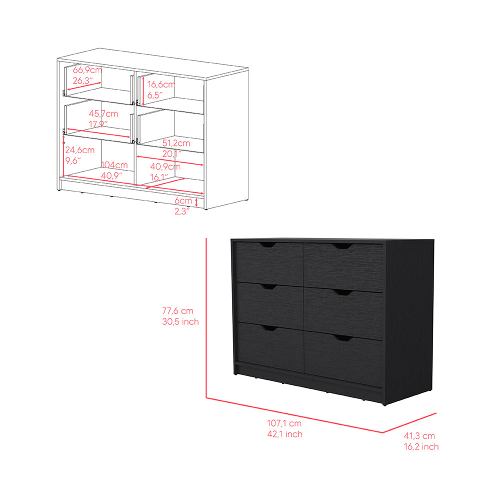 Elegant Dresser Curio with four drawers and black wengue finish, ideal for bedroom organization.