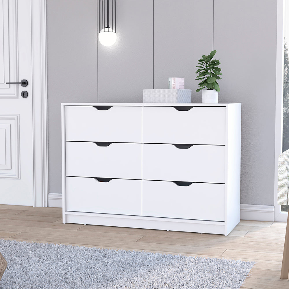 Elegant Dresser Curio with four drawers and a white finish, perfect for bedroom organization.