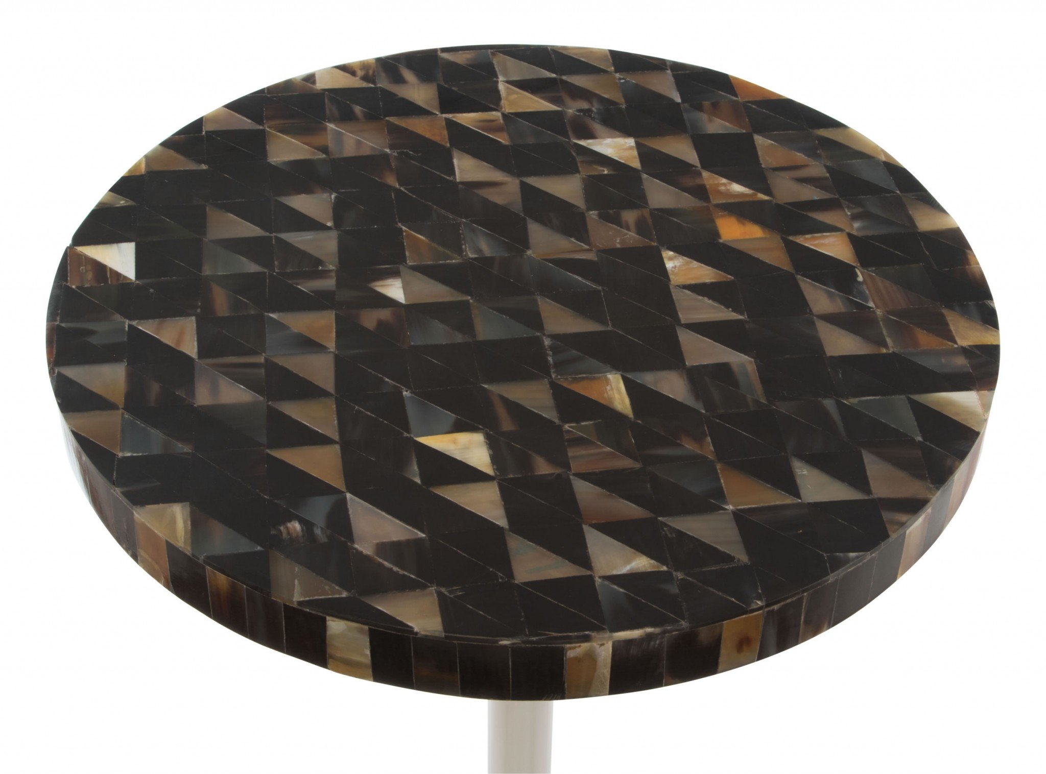 Earth Tones Marble Check and Aluminum Side Table featuring a dark marble top and sleek aluminum base, perfect for modern and traditional decor.