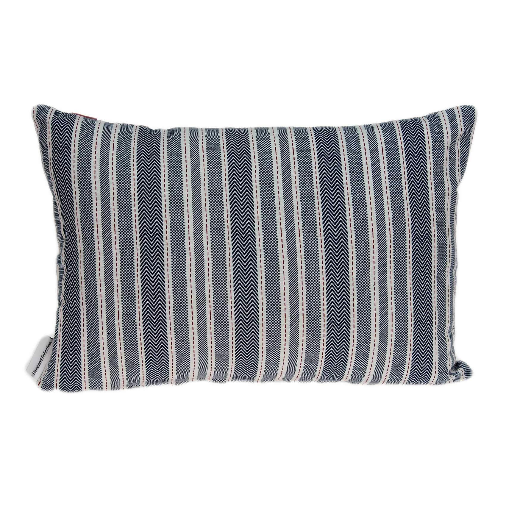 Grey pillow cover with ship anchor pattern and poly insert, showcasing a nautical design in a charming blue finish.