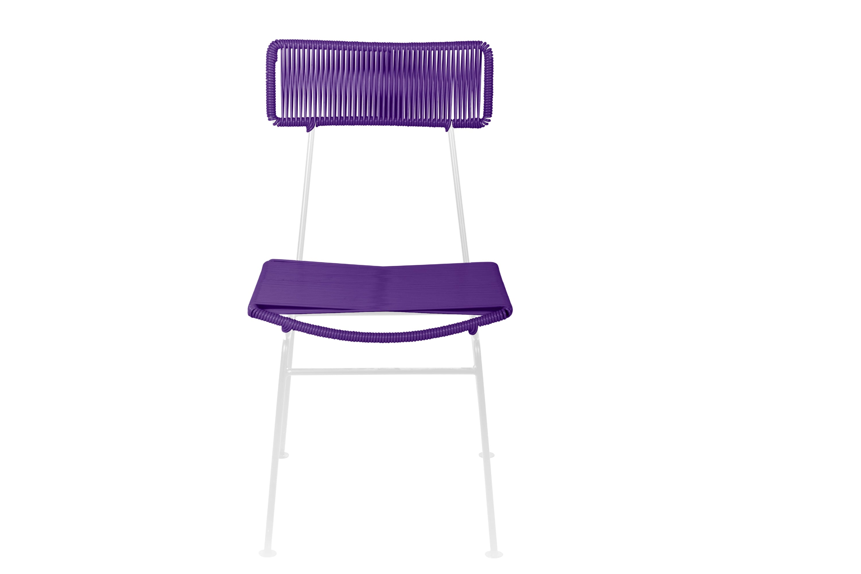 Hapi Chair featuring a unique grin design, handcrafted with durable PVC cord in vibrant colors, suitable for indoor and outdoor use.