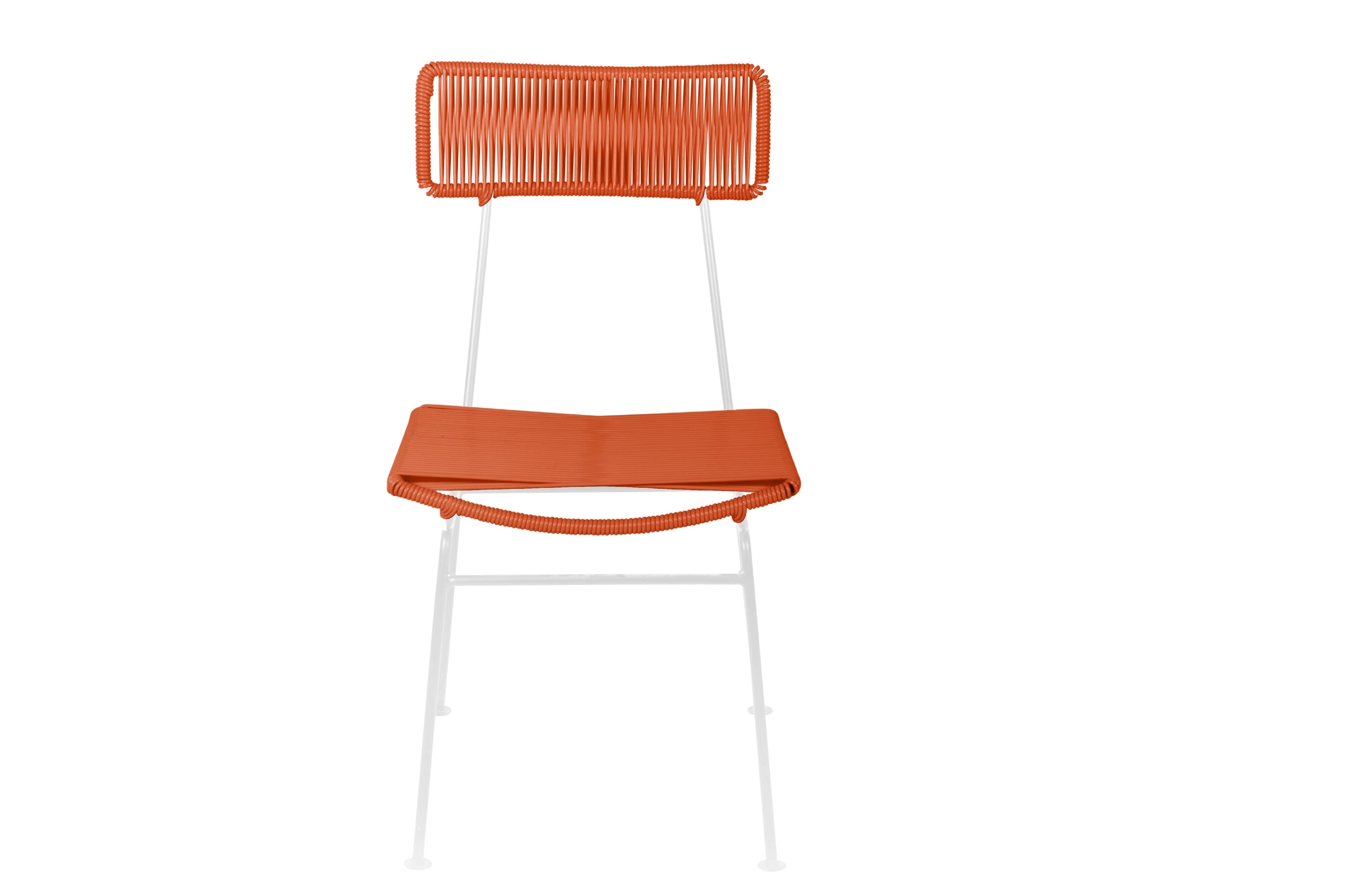 Hapi Chair featuring a unique grin design, handcrafted with durable PVC cord in vibrant colors, suitable for indoor and outdoor use.