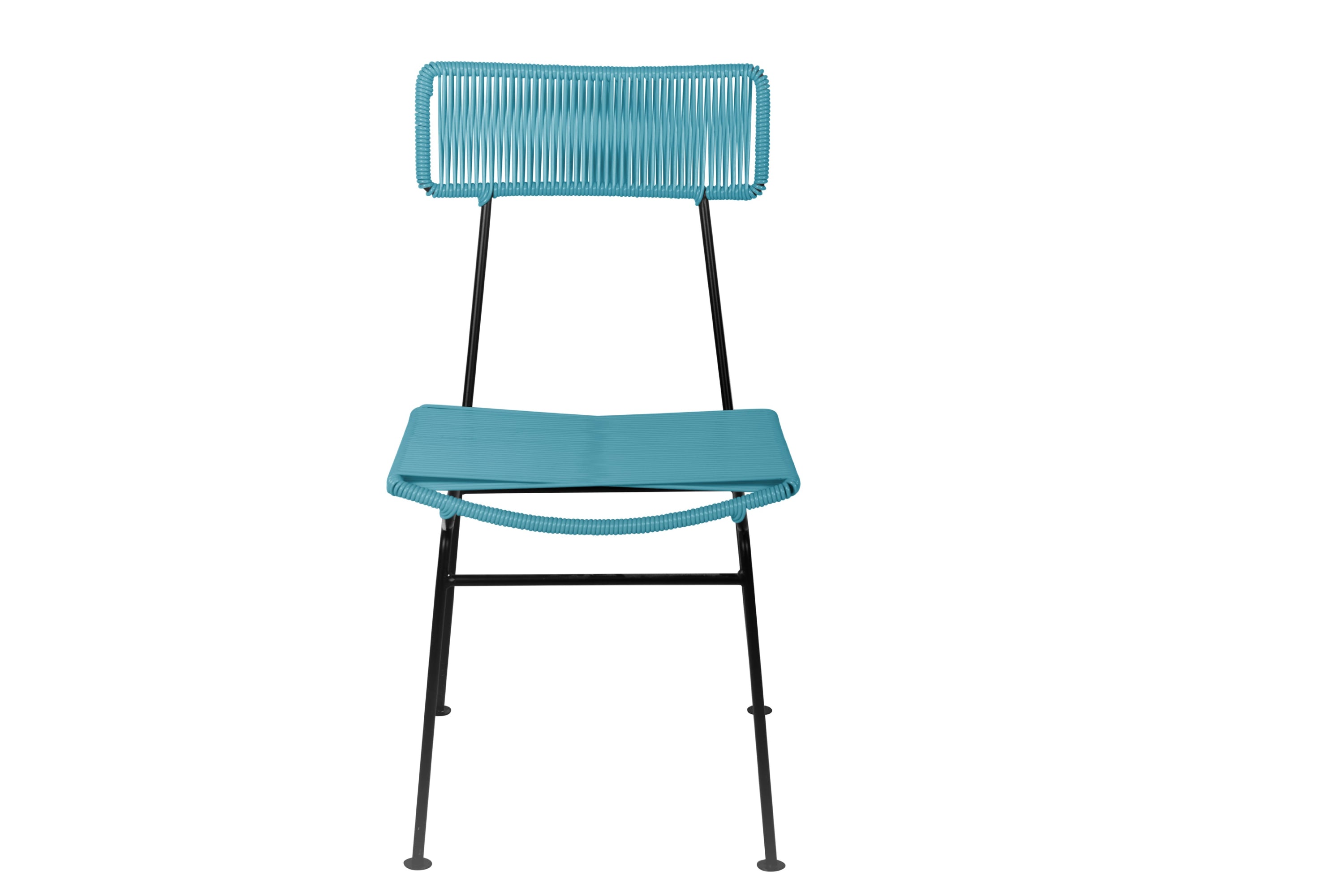 Hapi Chair featuring a unique grin design, handcrafted with durable PVC cord in vibrant colors, suitable for indoor and outdoor use.