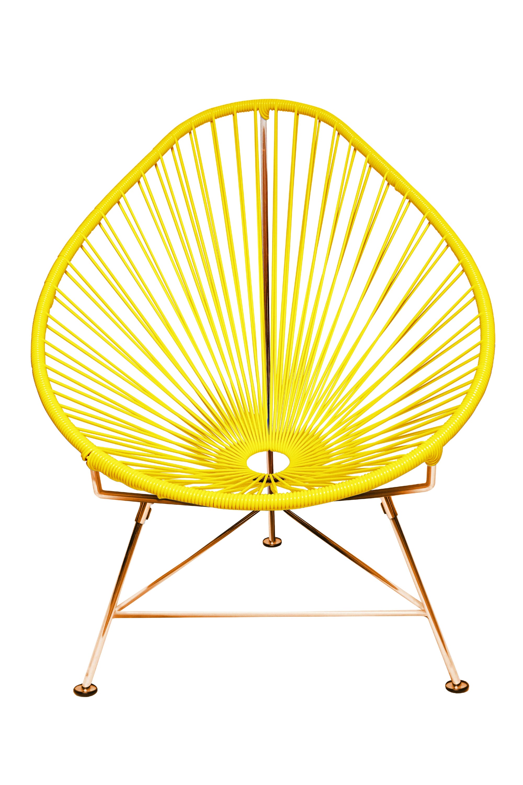 Junior Acapulco Chair in vibrant colors, showcasing its compact design and handmade craftsmanship.