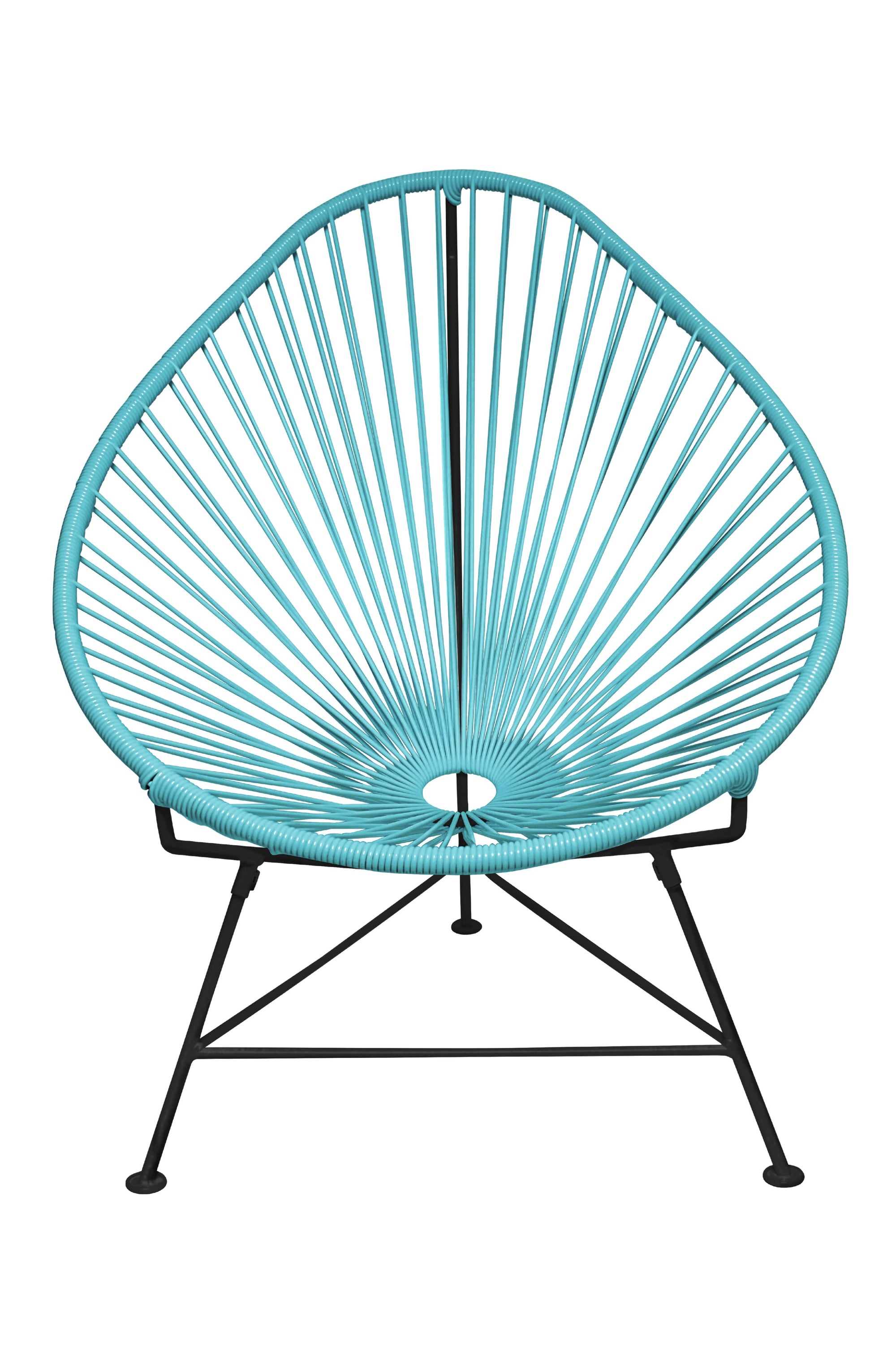 Junior Acapulco Chair in vibrant colors, showcasing its compact design and handmade craftsmanship.