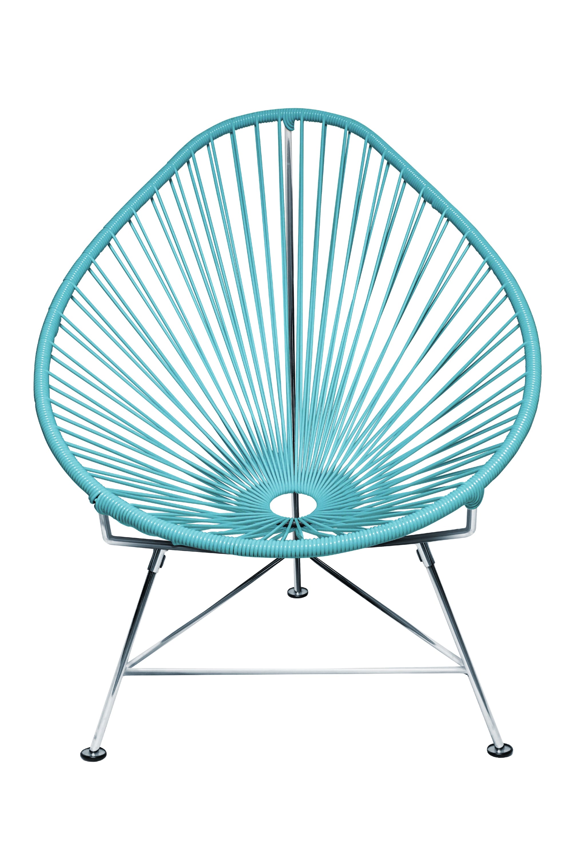 Junior Acapulco Chair in vibrant colors, showcasing its compact design and handmade craftsmanship.