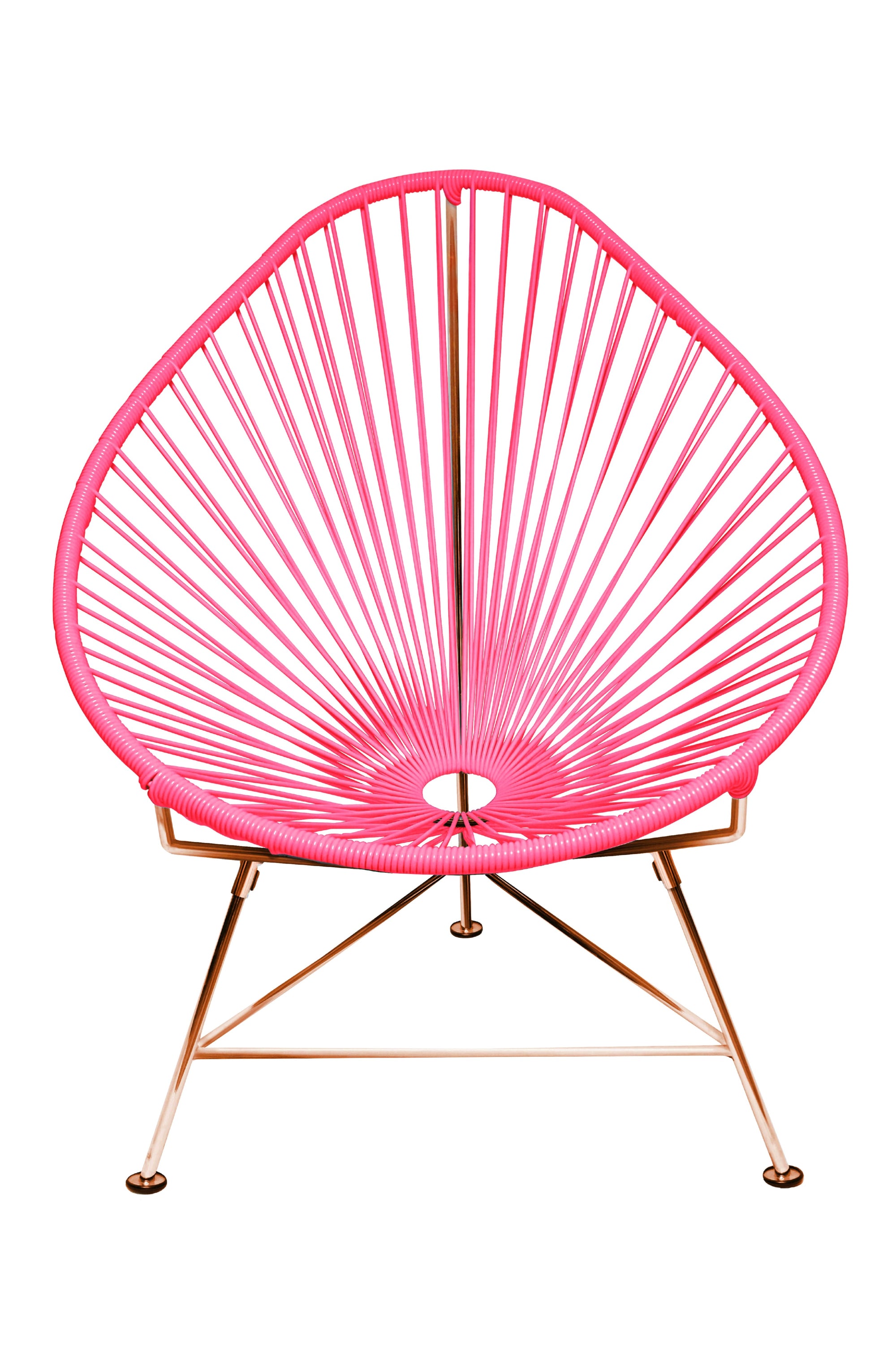 Junior Acapulco Chair in vibrant colors, showcasing its compact design and handmade craftsmanship.