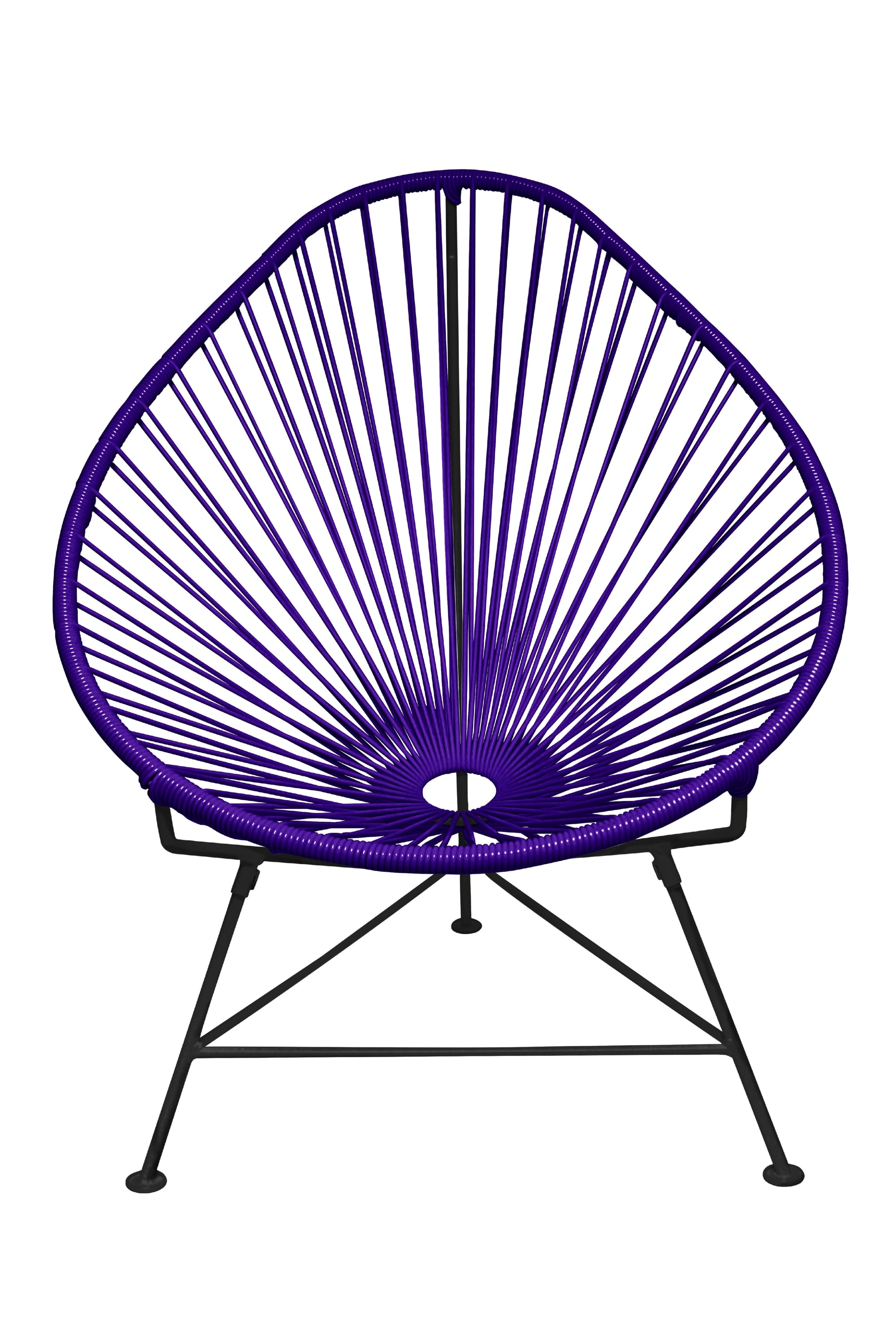 Junior Acapulco Chair in vibrant colors, showcasing its compact design and handmade craftsmanship.