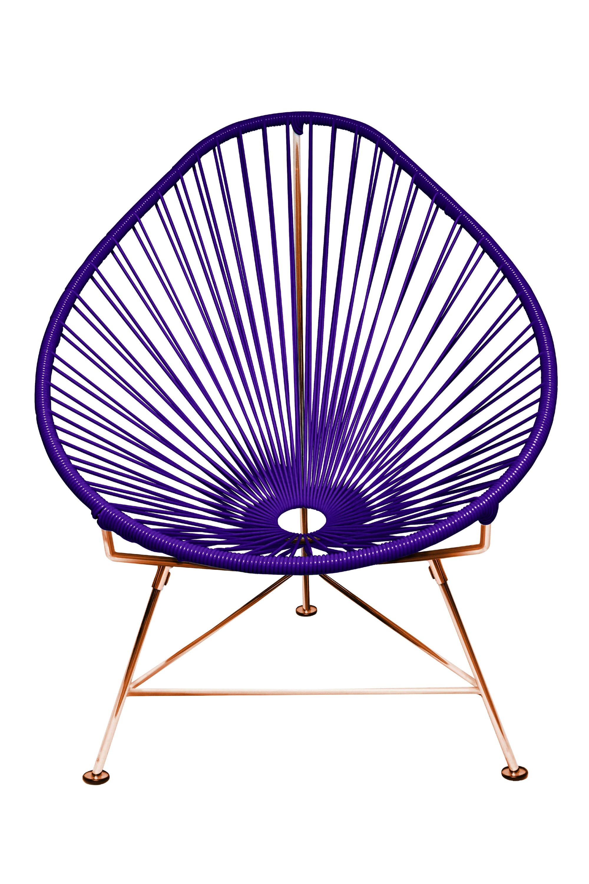 Junior Acapulco Chair in vibrant colors, showcasing its compact design and handmade craftsmanship.