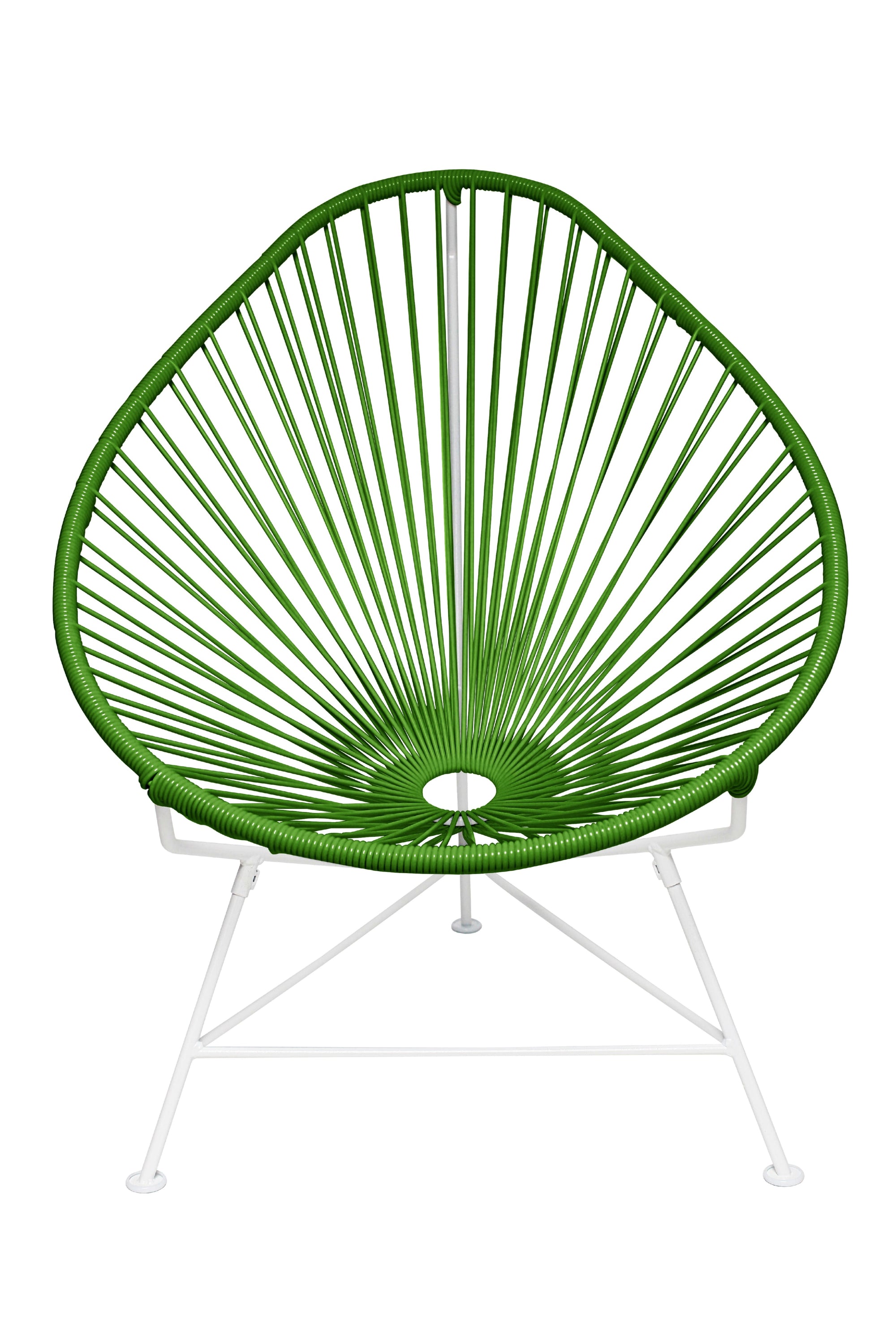 Junior Acapulco Chair in vibrant colors, showcasing its compact design and handmade craftsmanship.