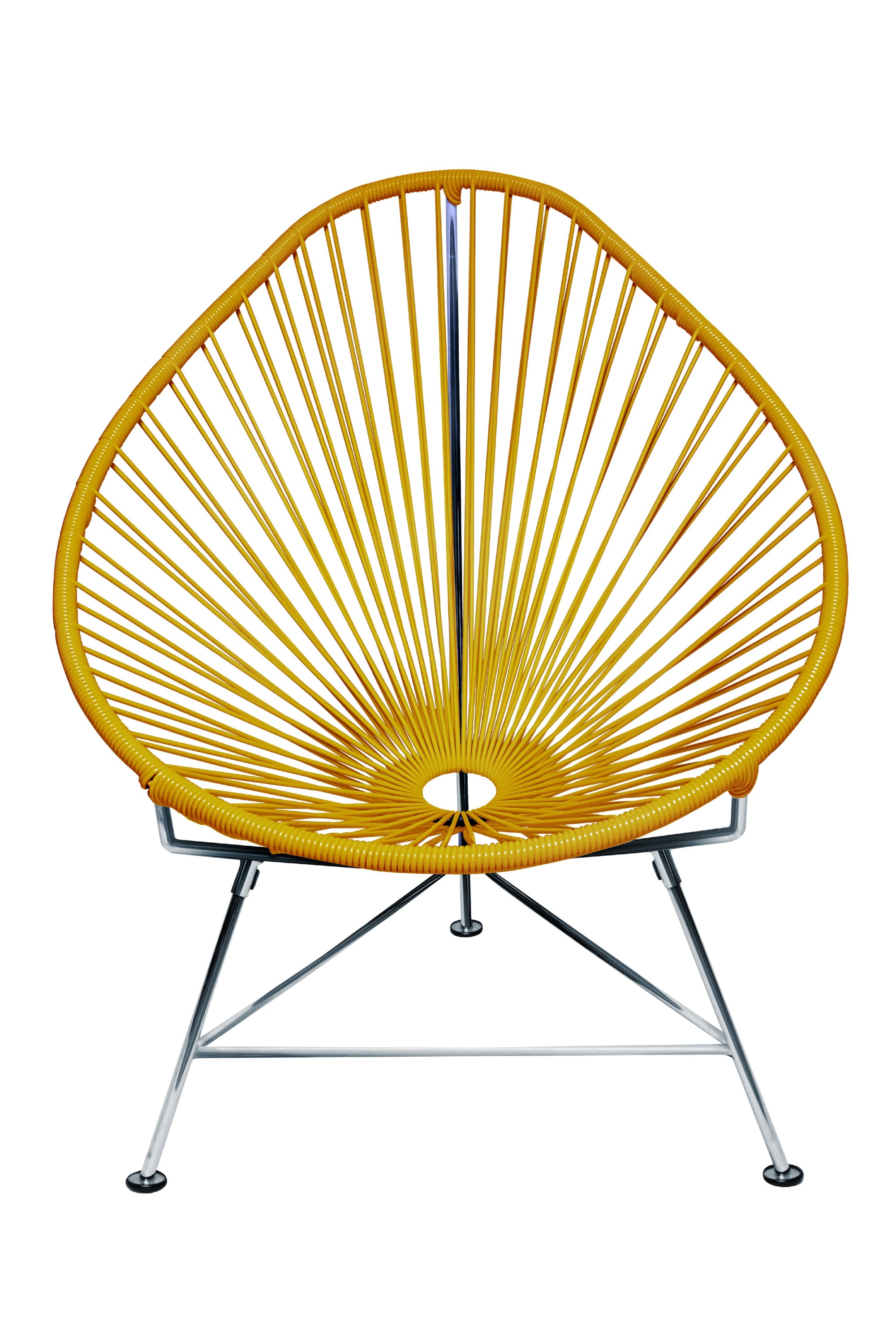 Junior Acapulco Chair in vibrant colors, showcasing its compact design and handmade craftsmanship.