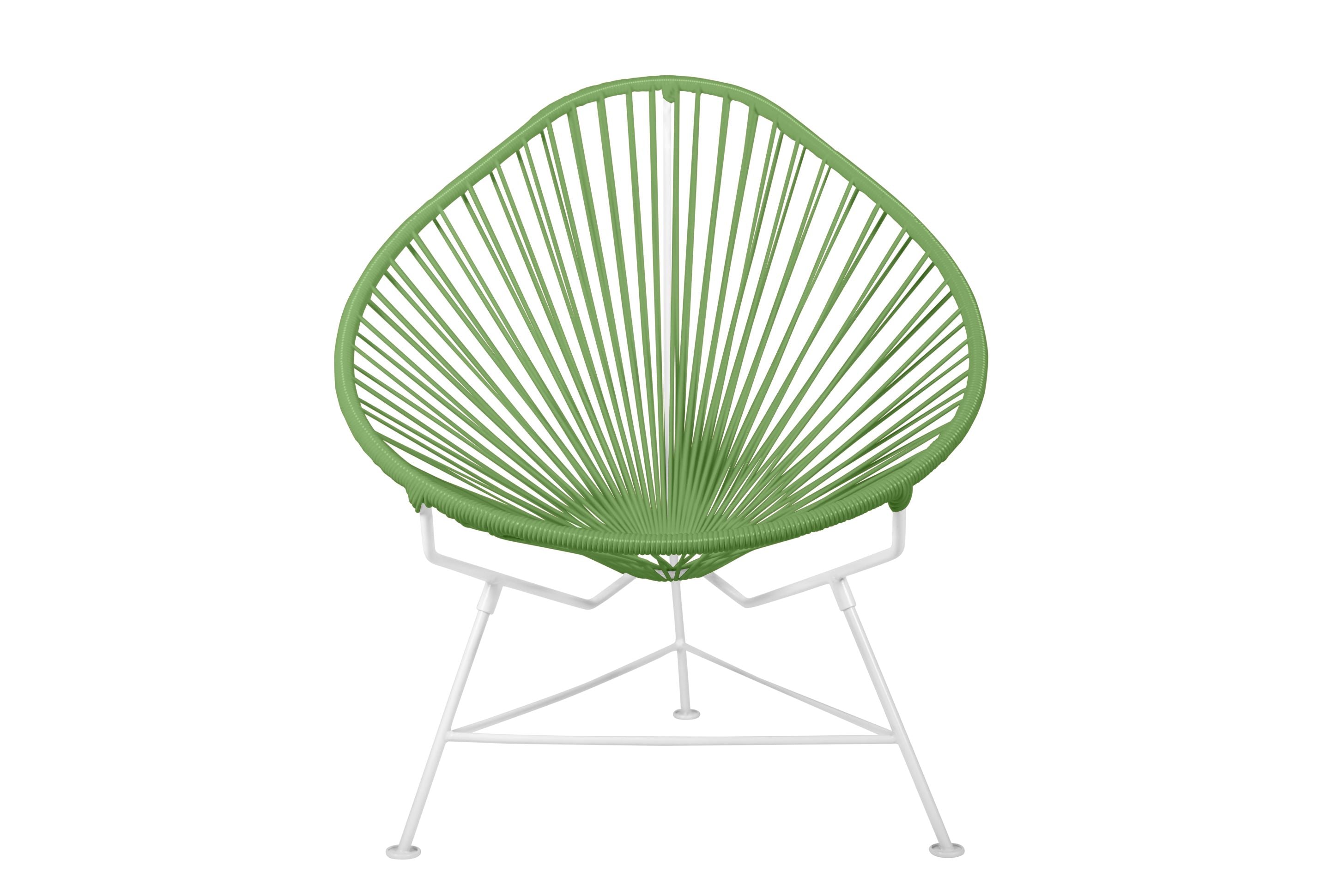 Junior Acapulco Chair in vibrant colors, showcasing its compact design and handmade craftsmanship.