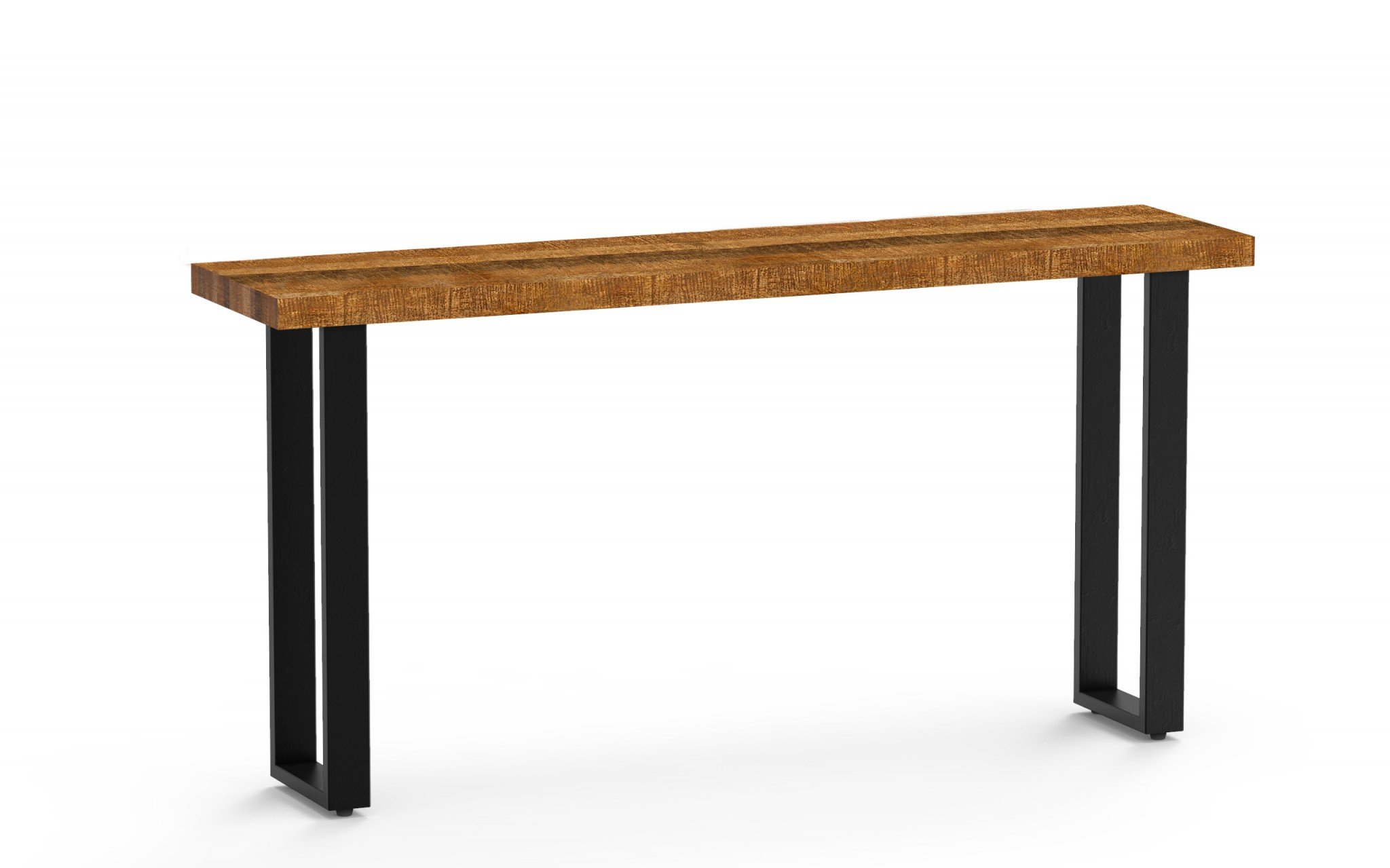 Modern Rustic Console Table made of acacia wood and metal, featuring a contemporary design suitable for living rooms.