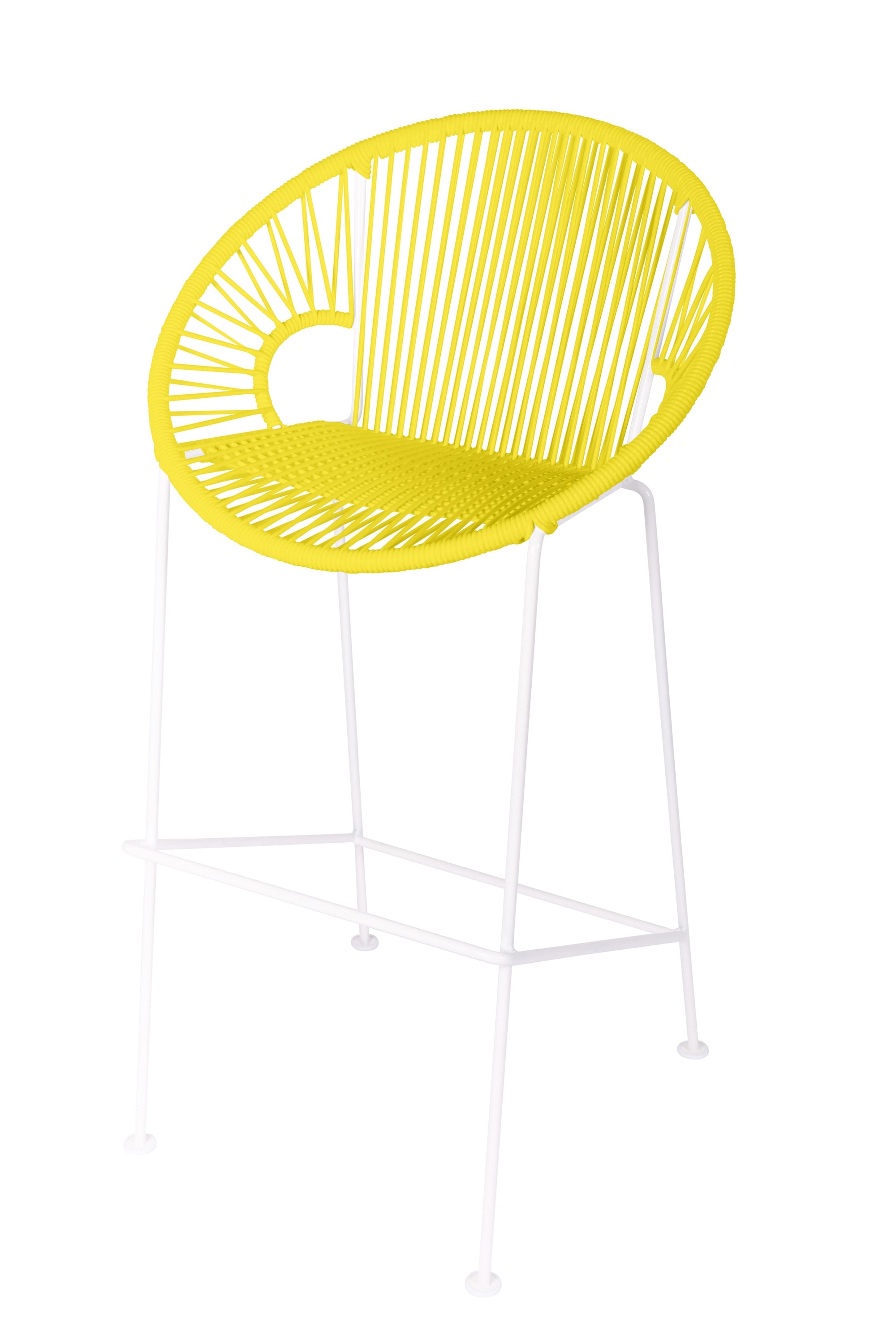 Puerto Bar Height Stool in vibrant colors with a sleek design, perfect for indoor and outdoor use.