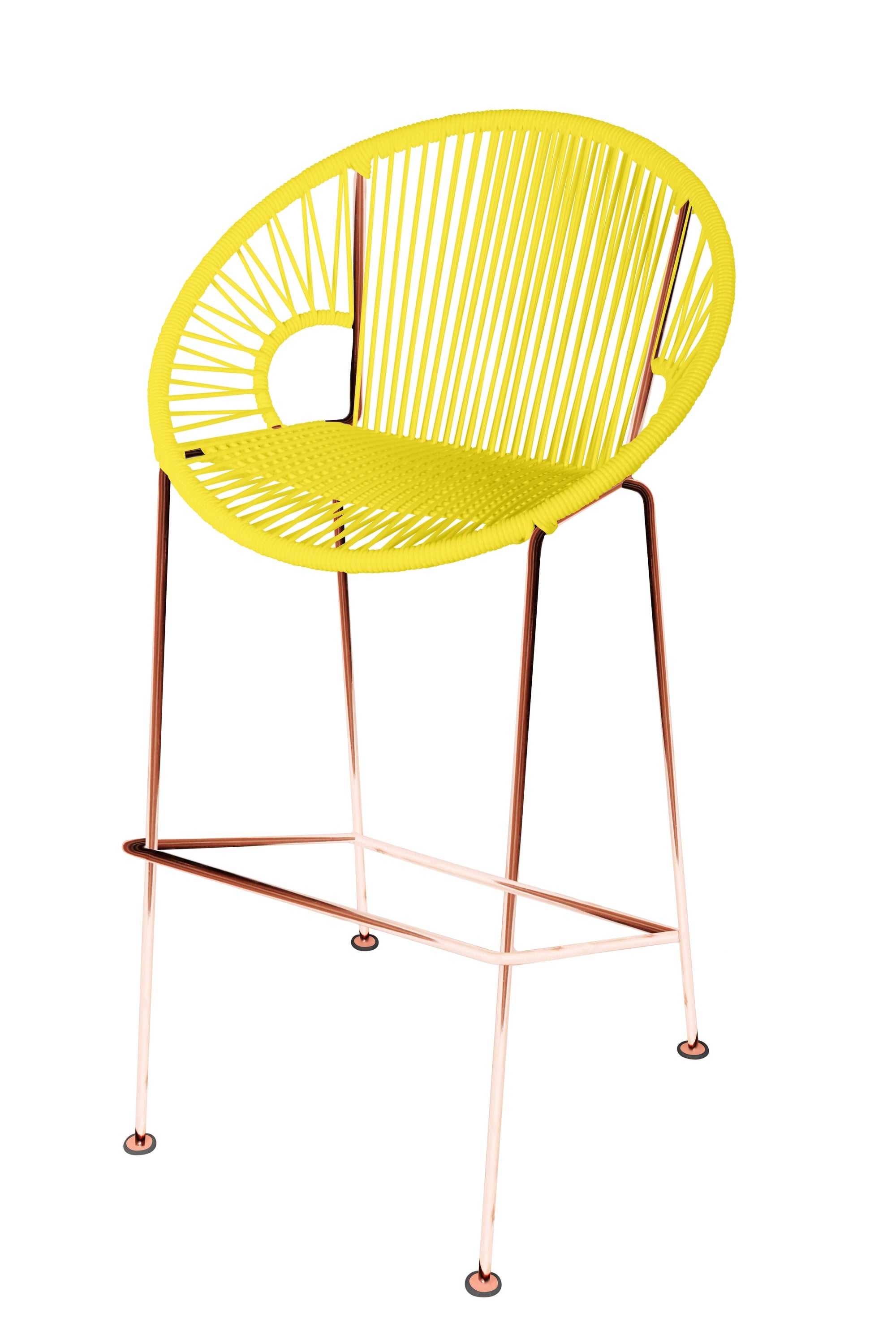 Puerto Bar Height Stool in vibrant colors with a sleek design, perfect for indoor and outdoor use.