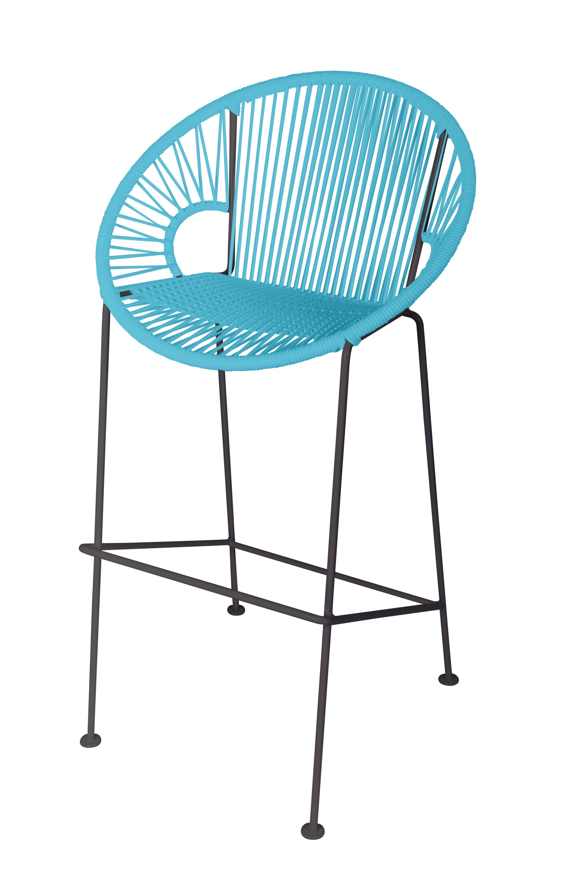 Puerto Bar Height Stool in vibrant colors with a sleek design, perfect for indoor and outdoor use.