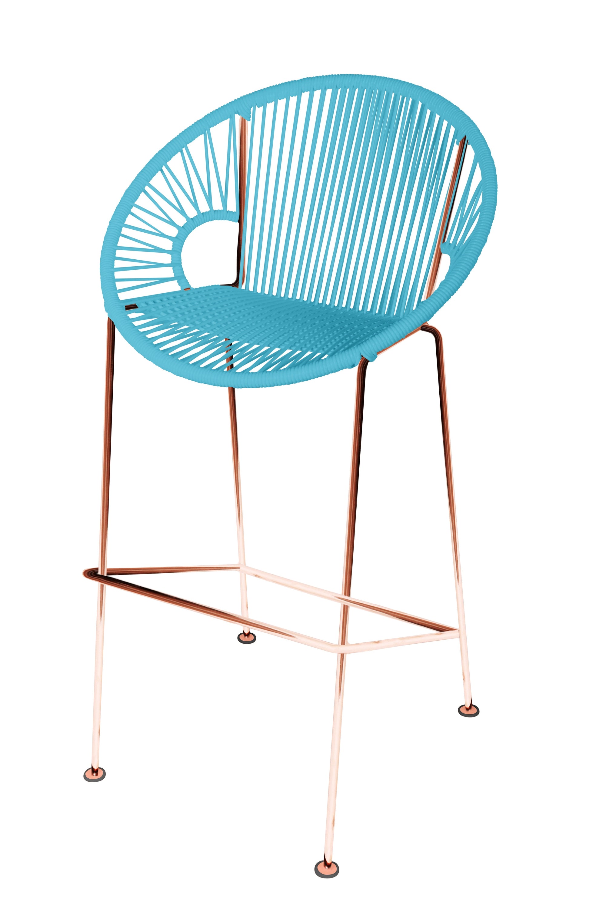 Puerto Bar Height Stool in vibrant colors with a sleek design, perfect for indoor and outdoor use.