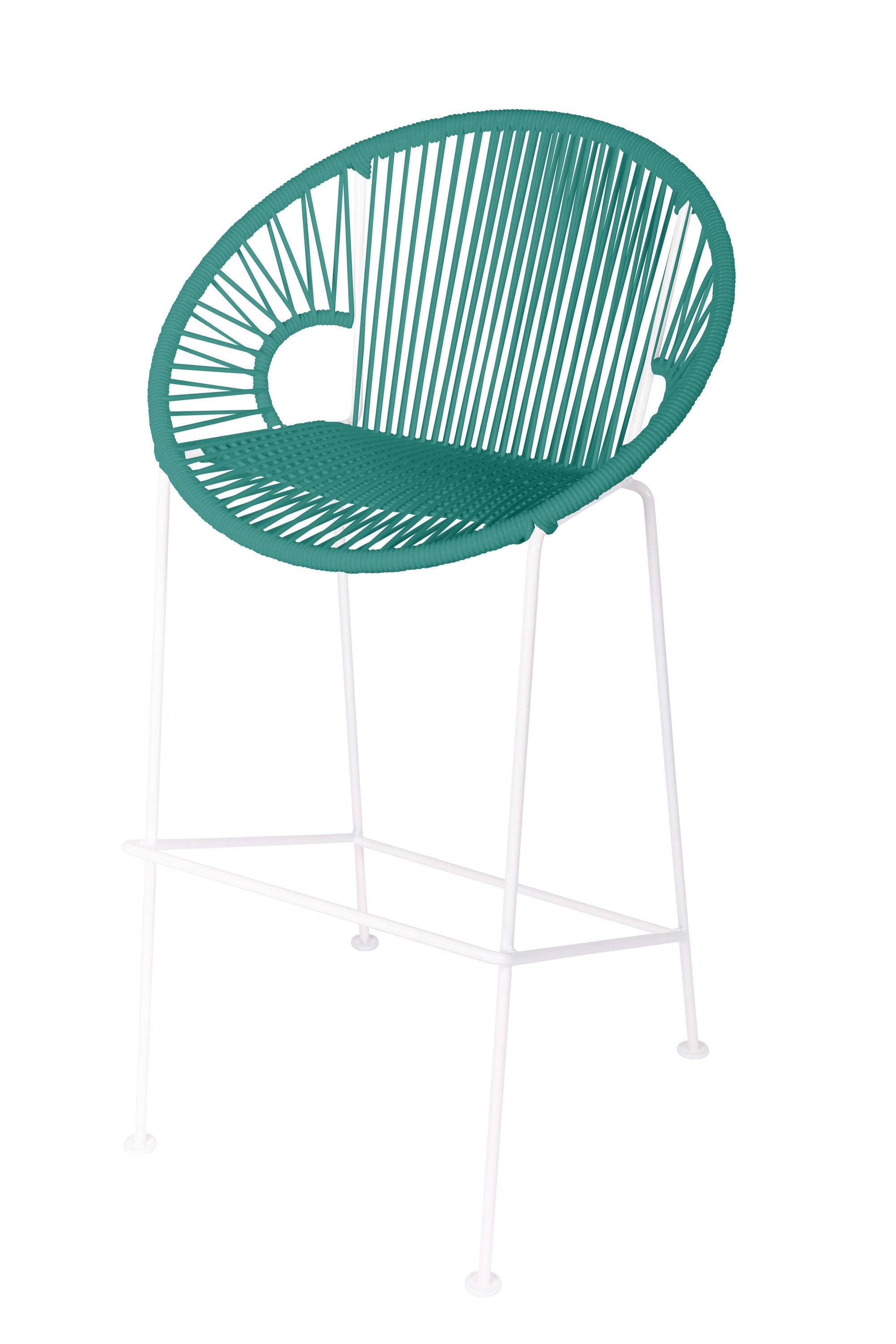 Puerto Bar Height Stool in vibrant colors with a sleek design, perfect for indoor and outdoor use.