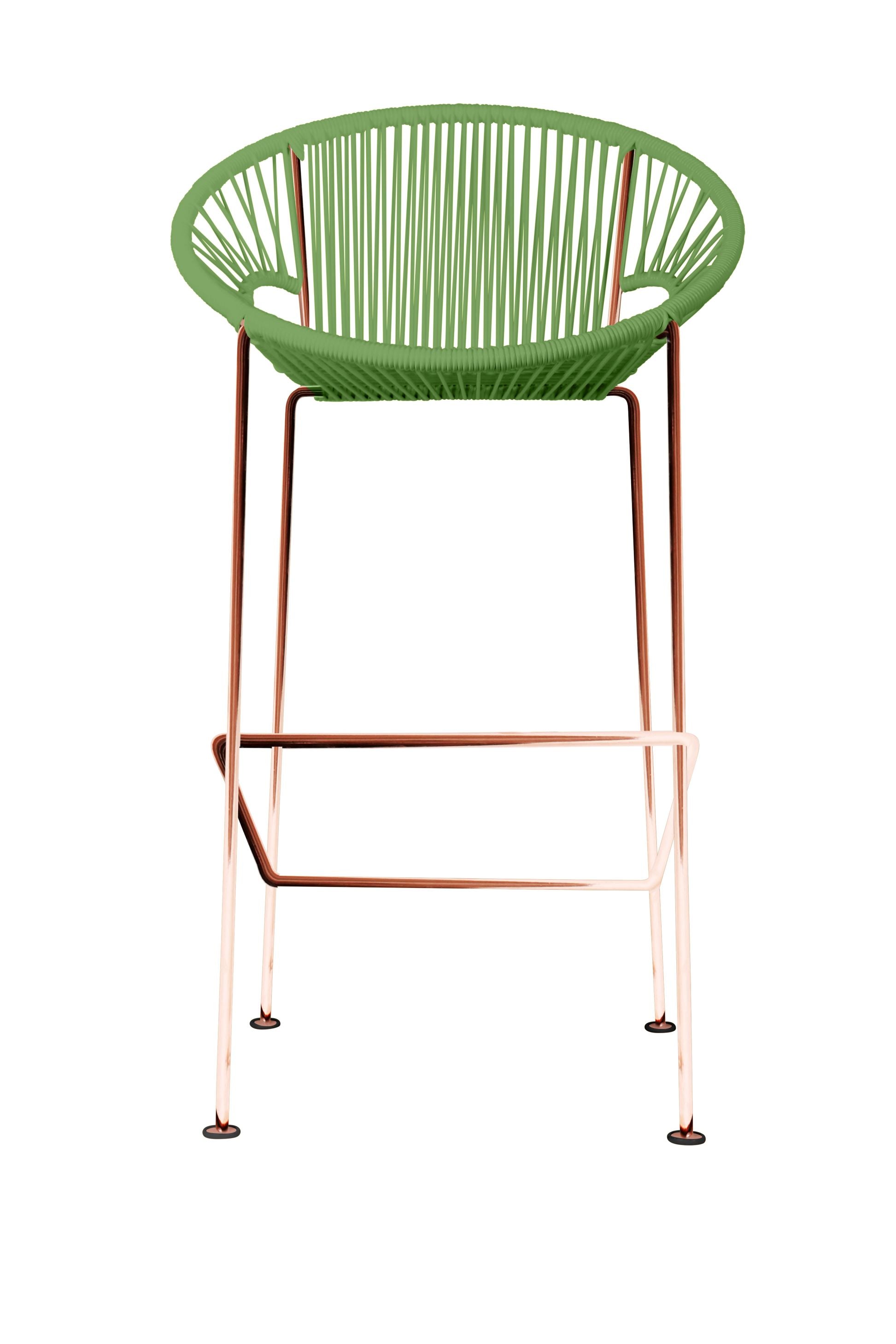 Puerto Bar Height Stool in vibrant colors with a sleek design, perfect for indoor and outdoor use.