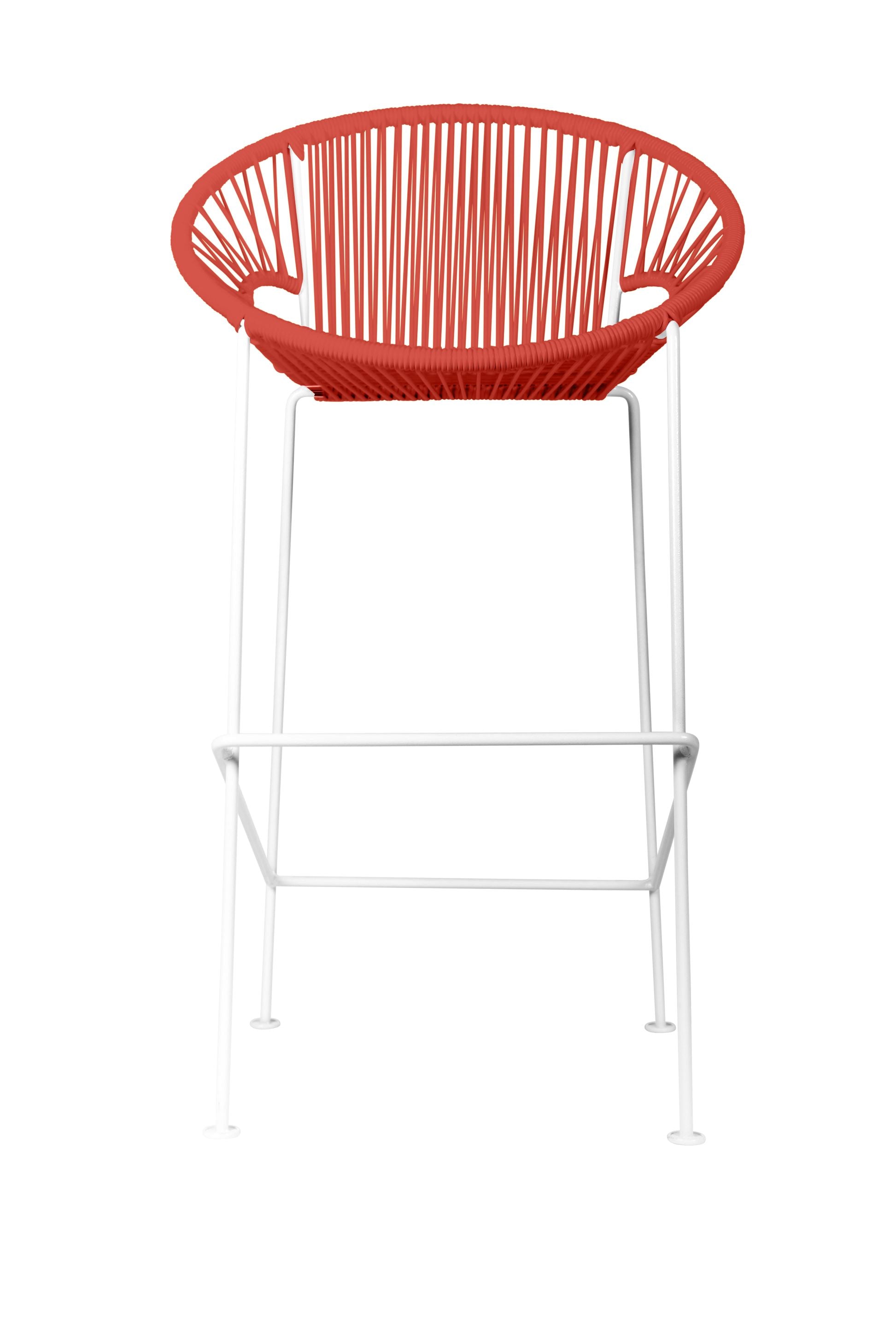 Puerto Bar Height Stool in vibrant colors with a sleek design, perfect for indoor and outdoor use.