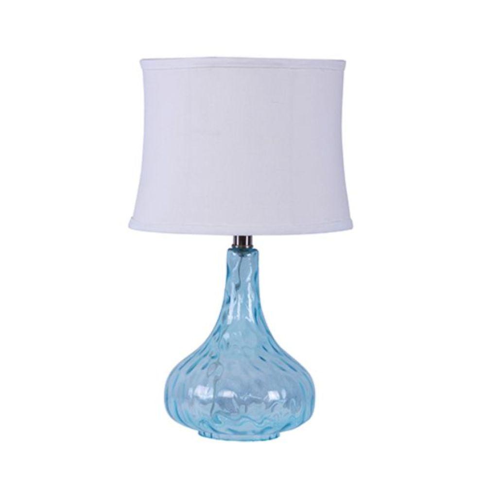 A stylish Sea Glass Accent Lamp featuring a unique sea glass design, providing a calming glow and enhancing room decor.