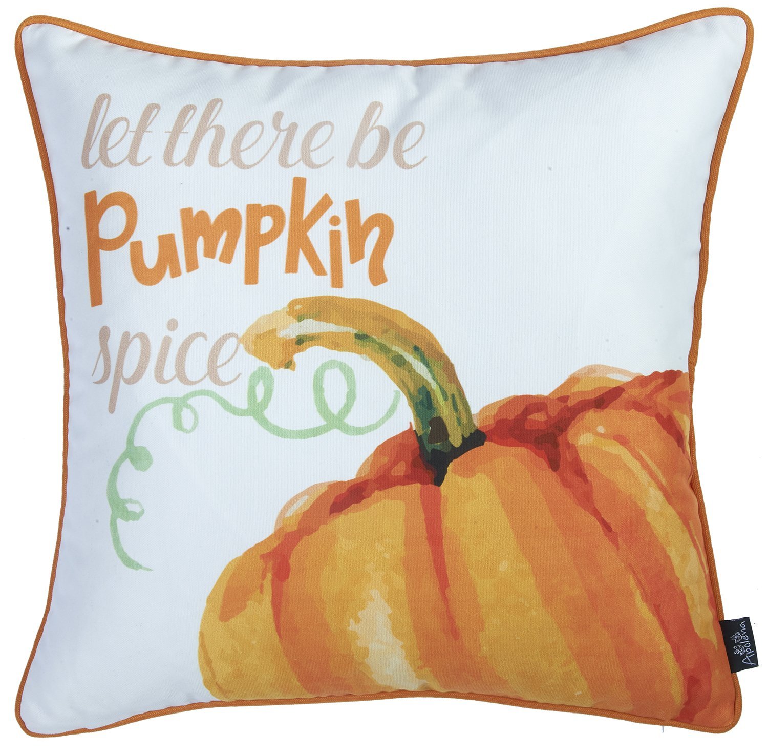 Set of 2 18-inch Fall Season Pumpkin Pie Throw Pillow Covers featuring a vibrant multicolor design on soft brushed polyester fabric.