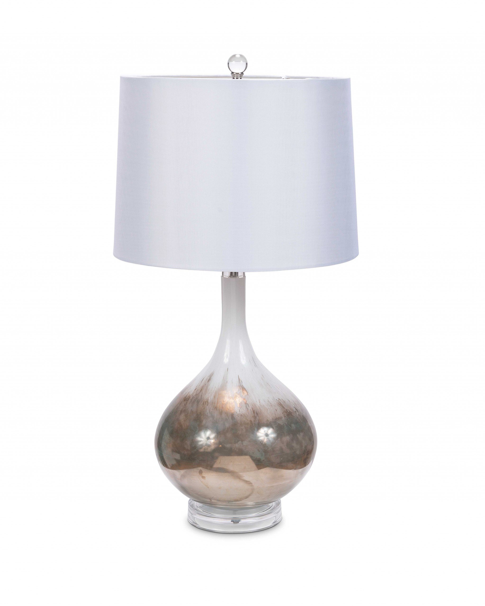 Set of 2 elegant art glass table lamps with a calming shade, perfect for home decor.